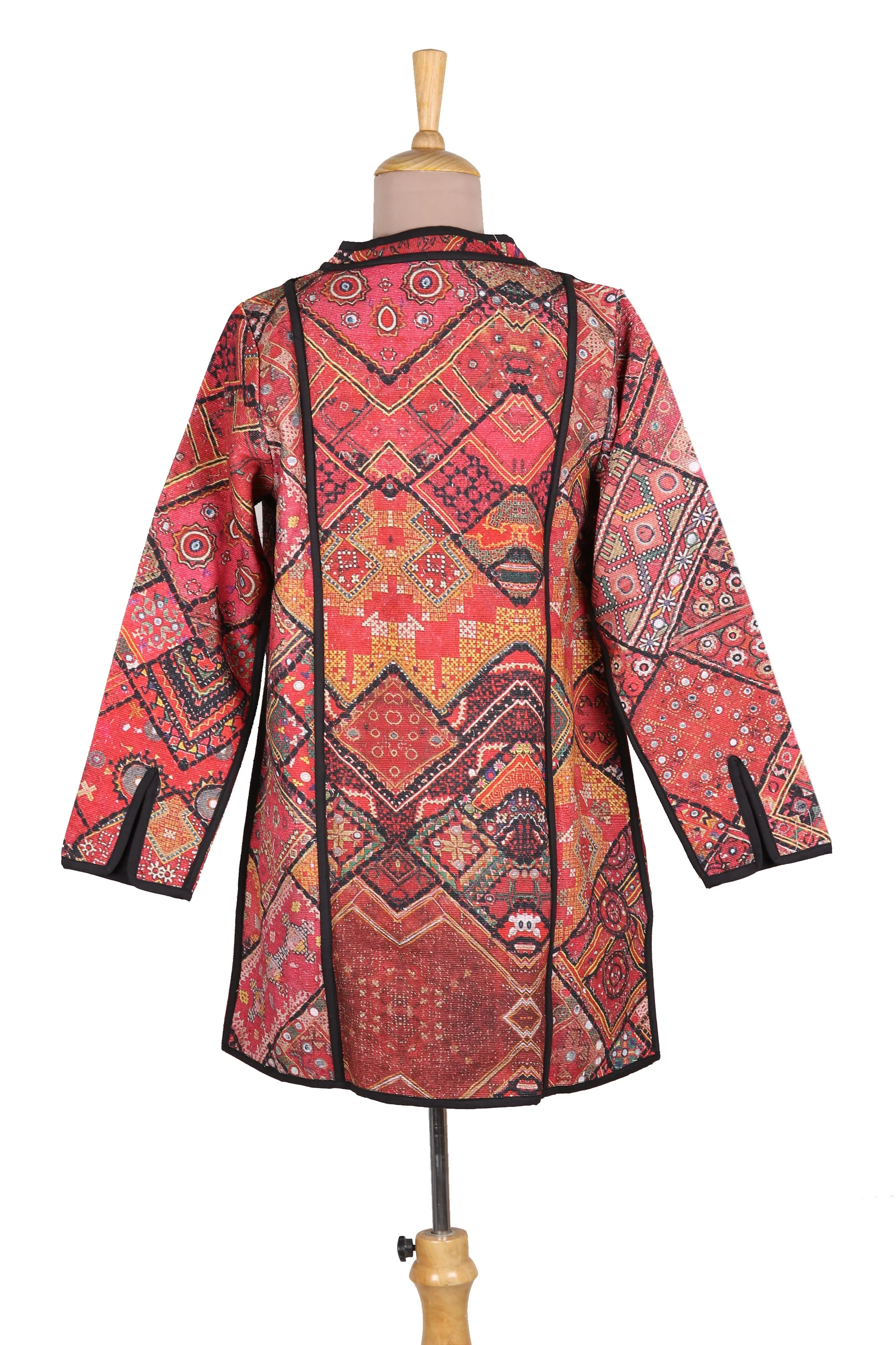 Blissful Variety Printed Cotton Jacket with Various Motifs from India - Image 4
