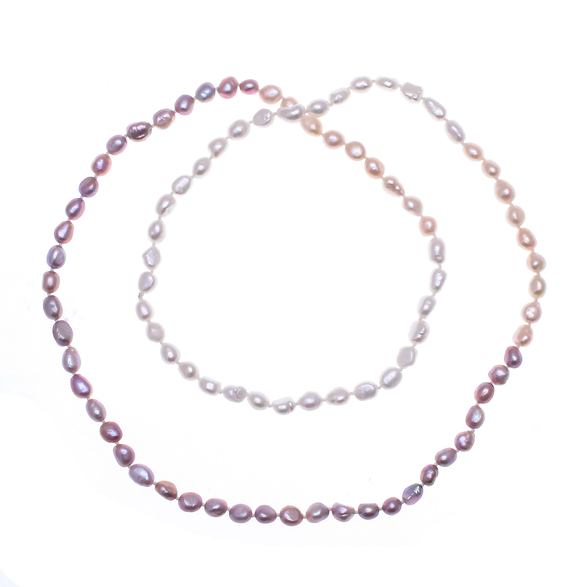 Blissful Woman in Pink Cultured Pearl Beaded Long Necklace in Pink from Thailand - Image 2