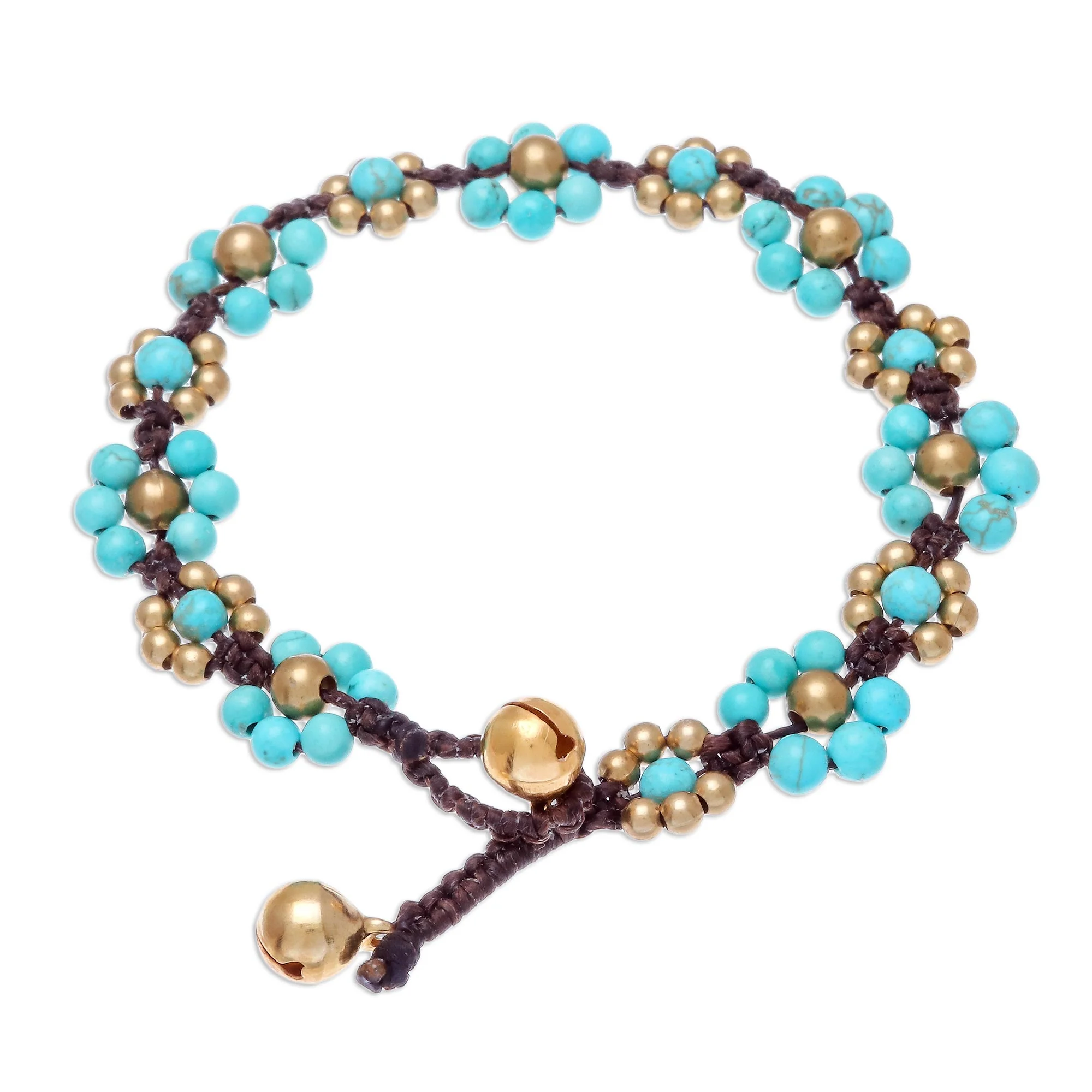 Blooming with Love Calcite Beaded Macrame Bracelet from Thailand - Image 4