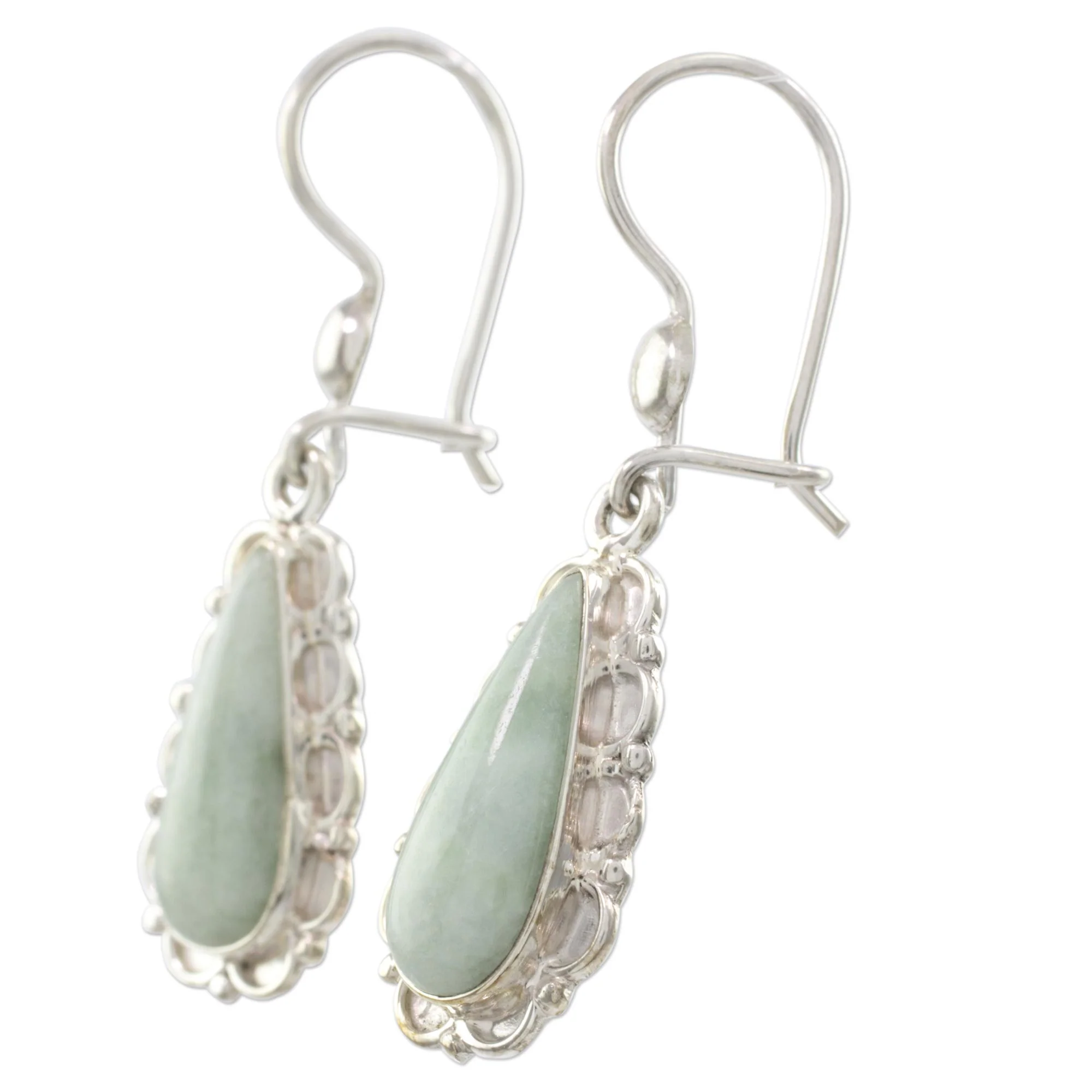 Blossoming Green Dew Sterling Silver Earrings - Image 3