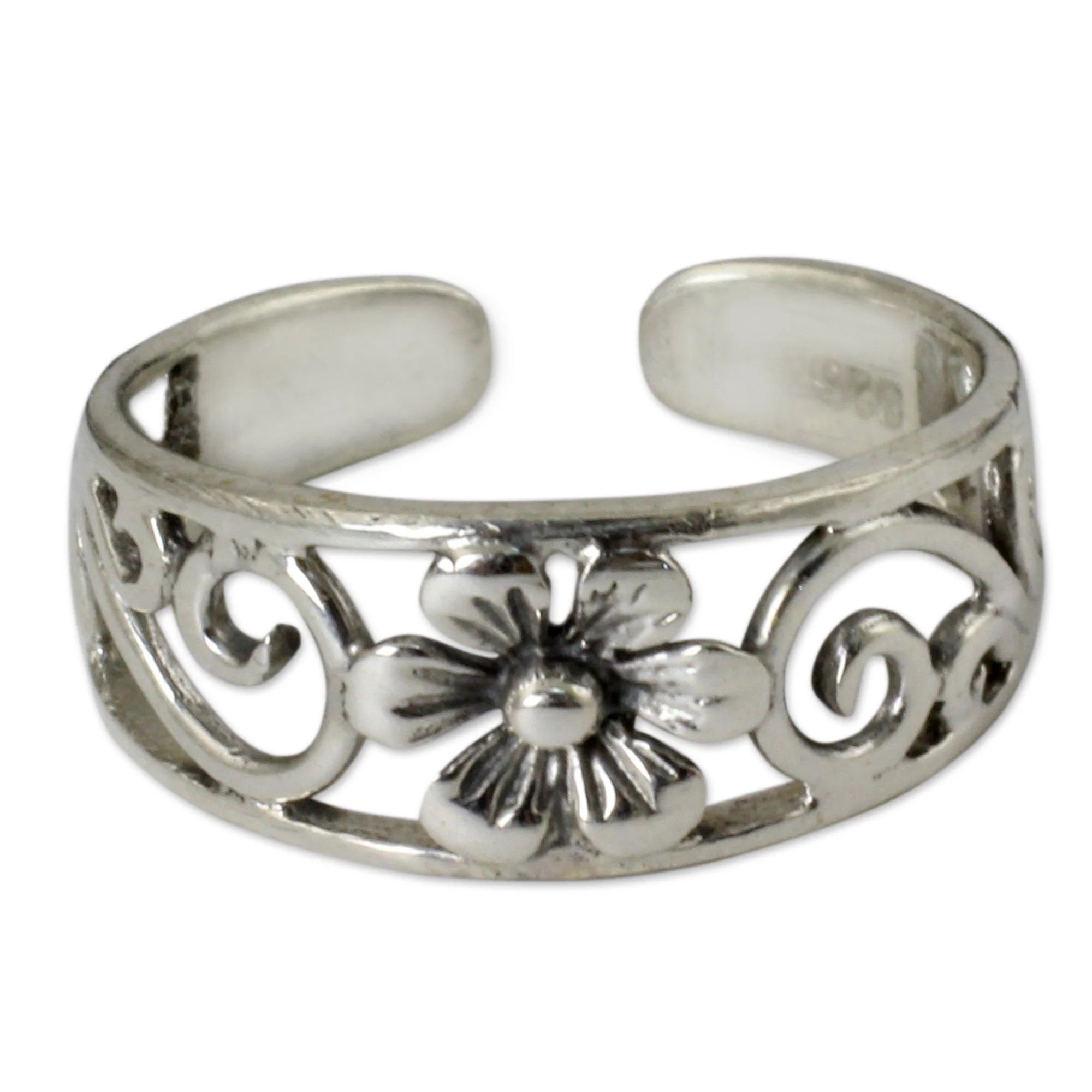 Blossoming Paths Sterling Silver Toe Ring - Image 3