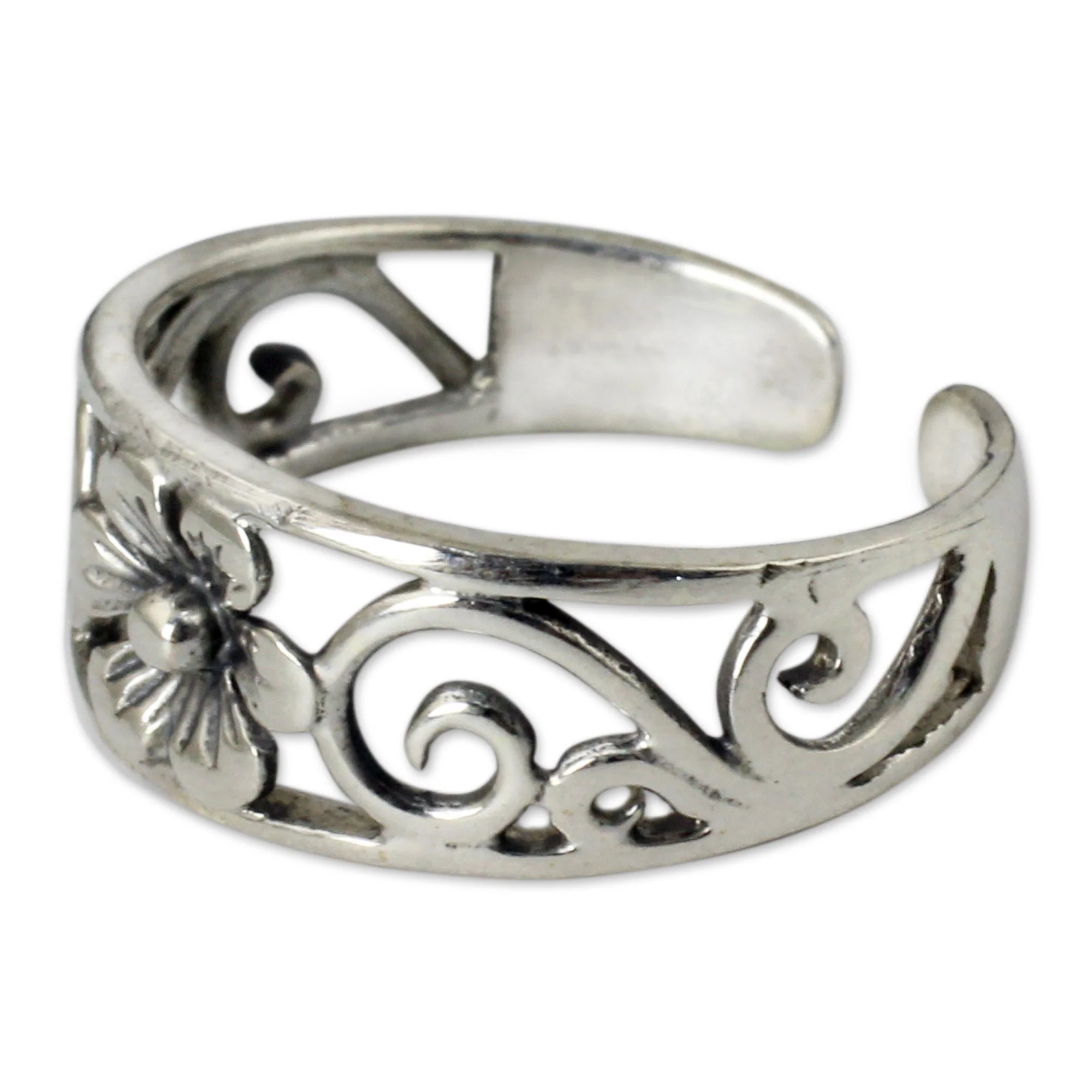 Blossoming Paths Sterling Silver Toe Ring - Image 4
