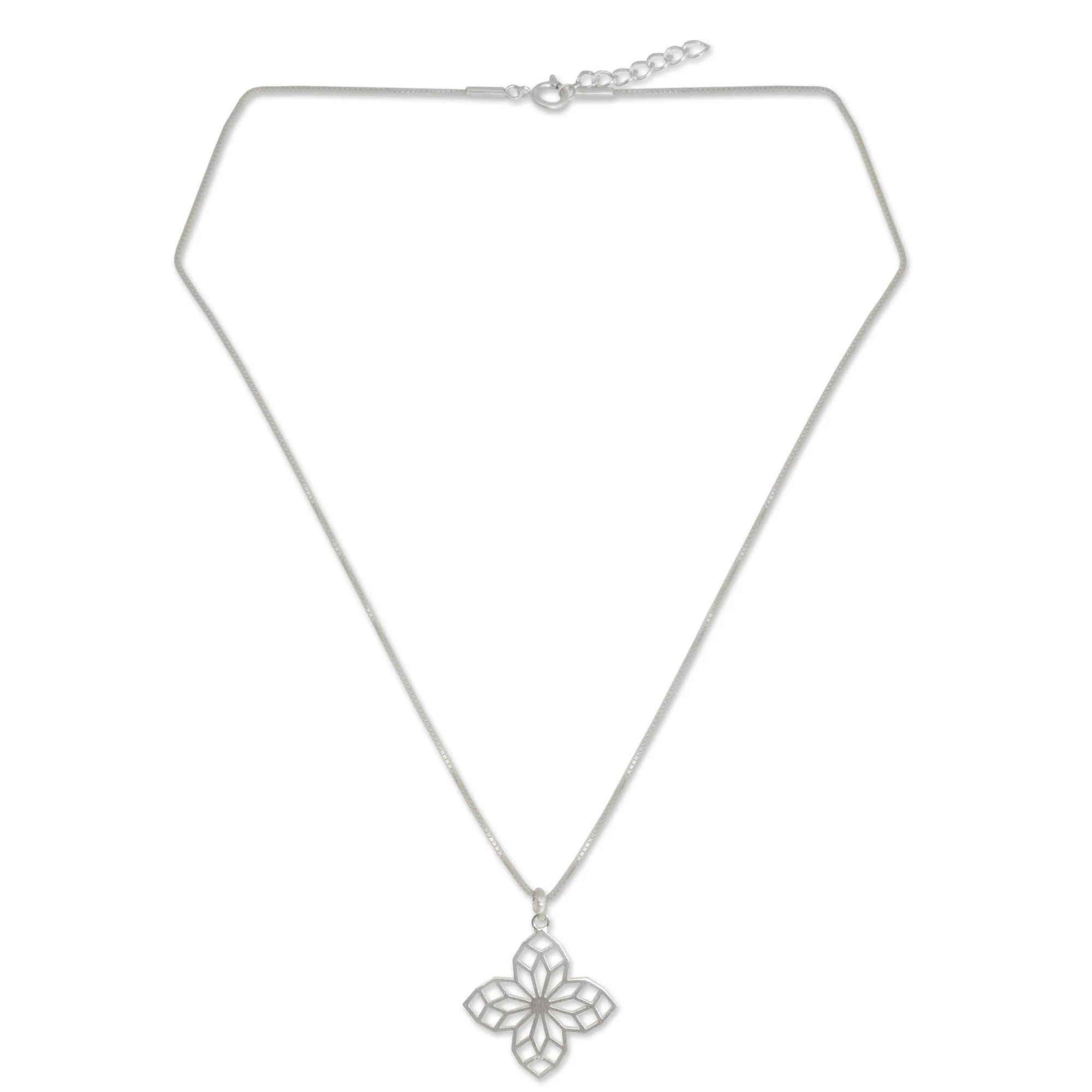 Blossoming Star Sterling Silver Necklace Handmade Jewelry - Image 3