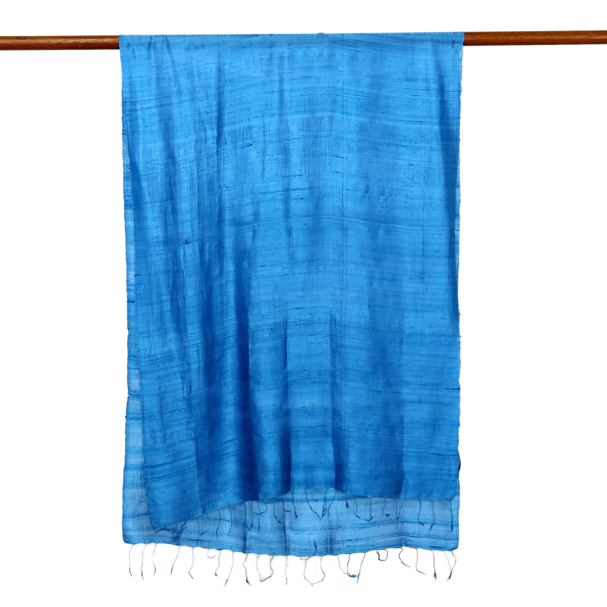 Shimmering Cyan Blue  Silk scarf - Image 5