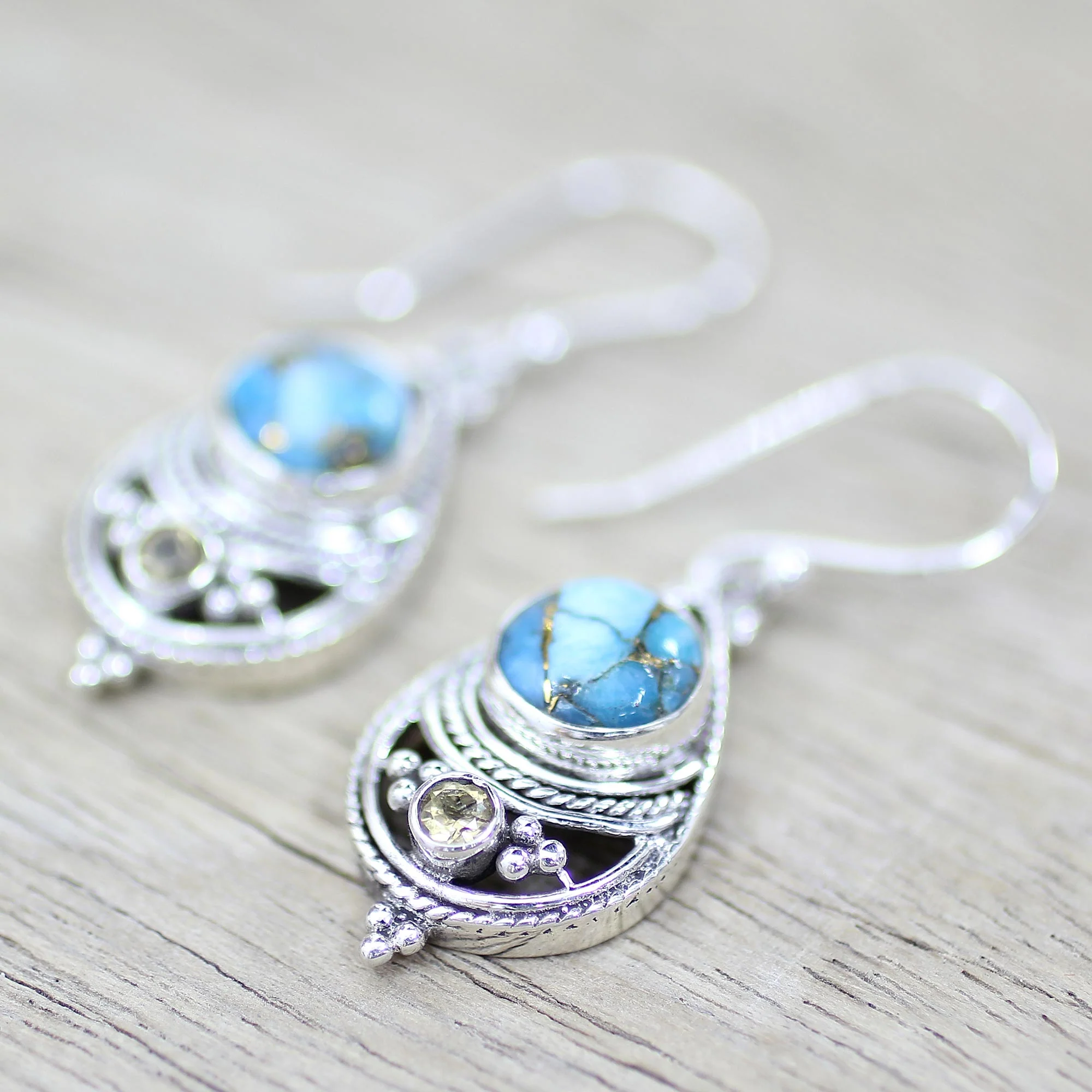 Blue Adoration Turquoise Dangle Earrings - Image 4