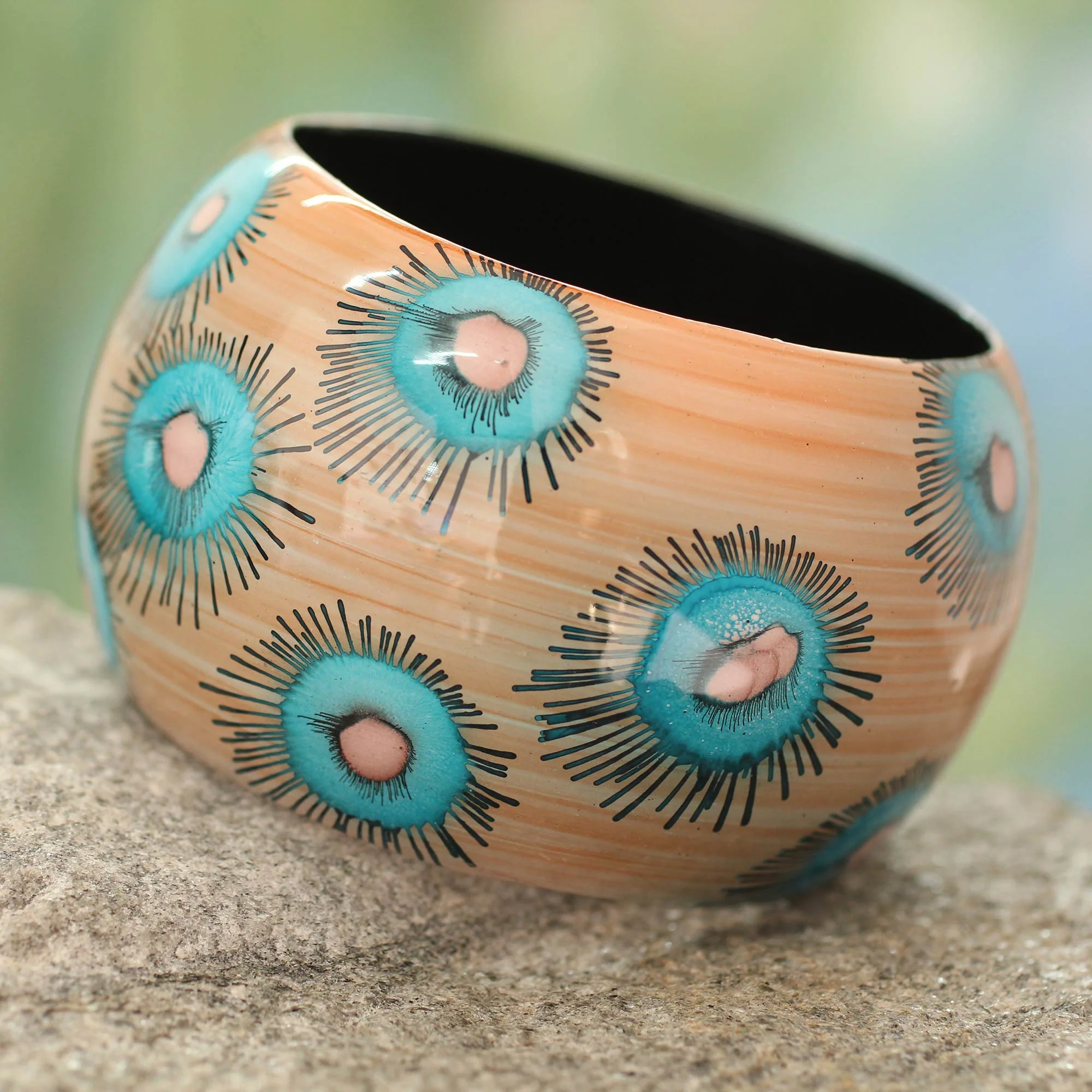 Blue Anemone Bangle Bracelet - Image 3
