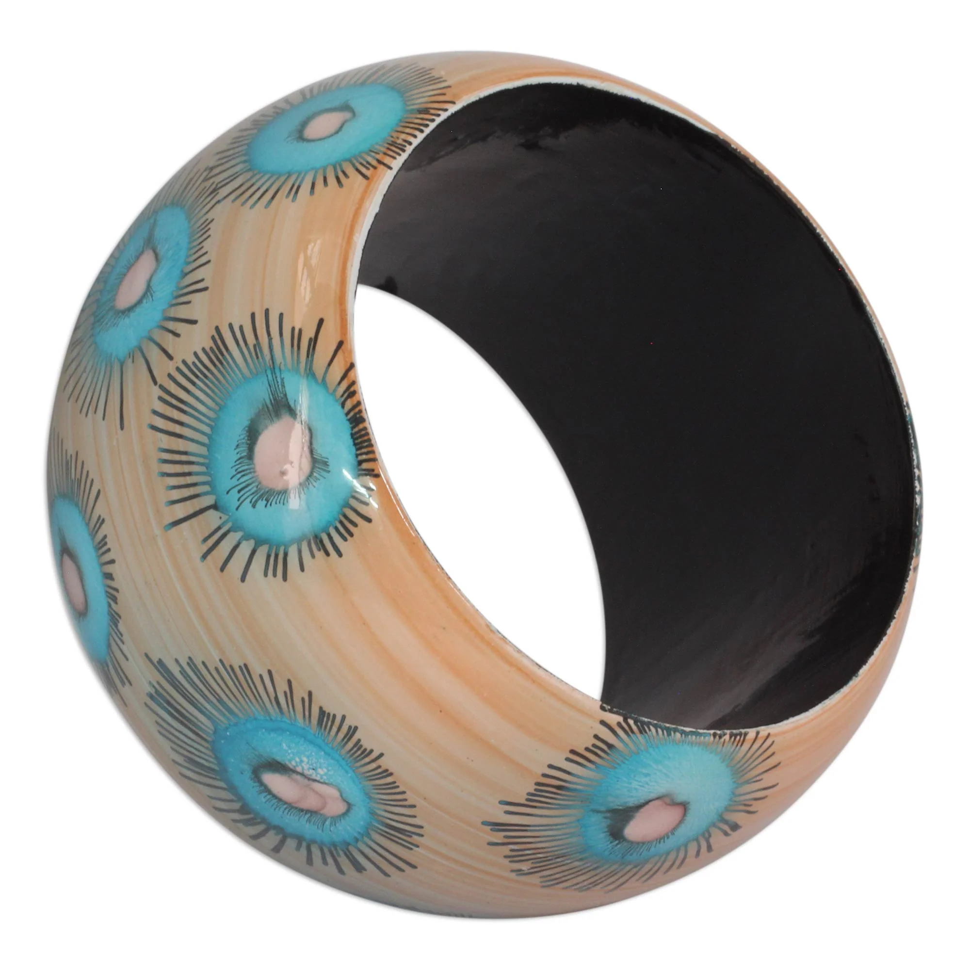 Blue Anemone Bangle Bracelet - Image 4