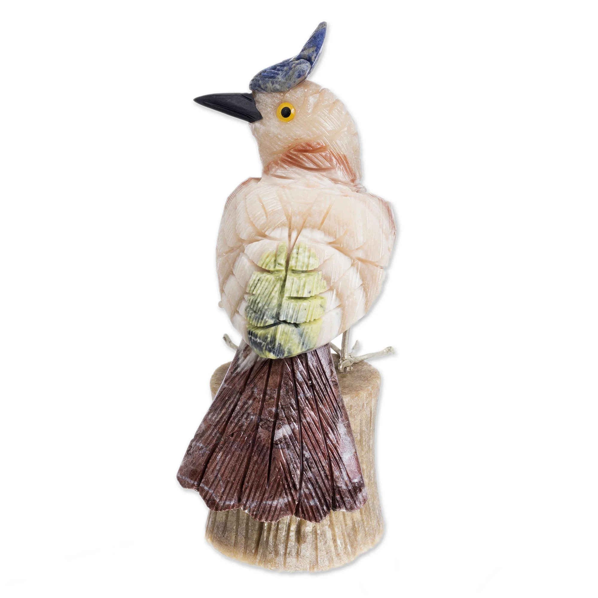 Blue Crested Bird Handcrafted Sculpture - Image 5