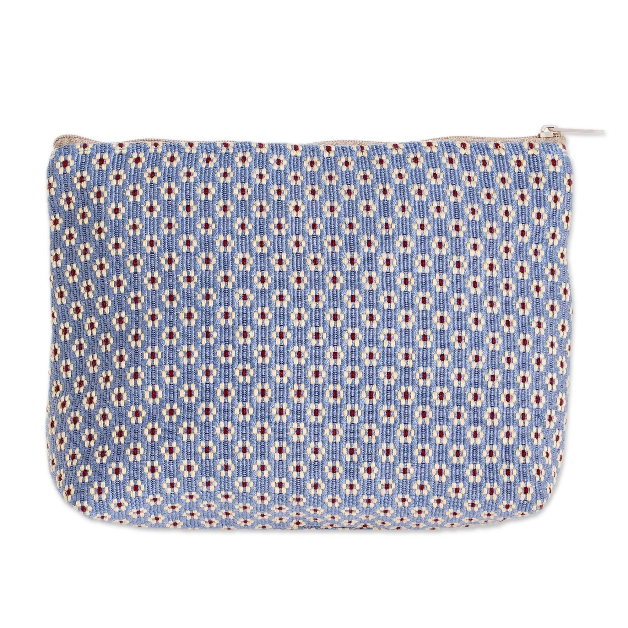 Blue Ditsy Floral Cotton Cosmetic Bag - Image 2