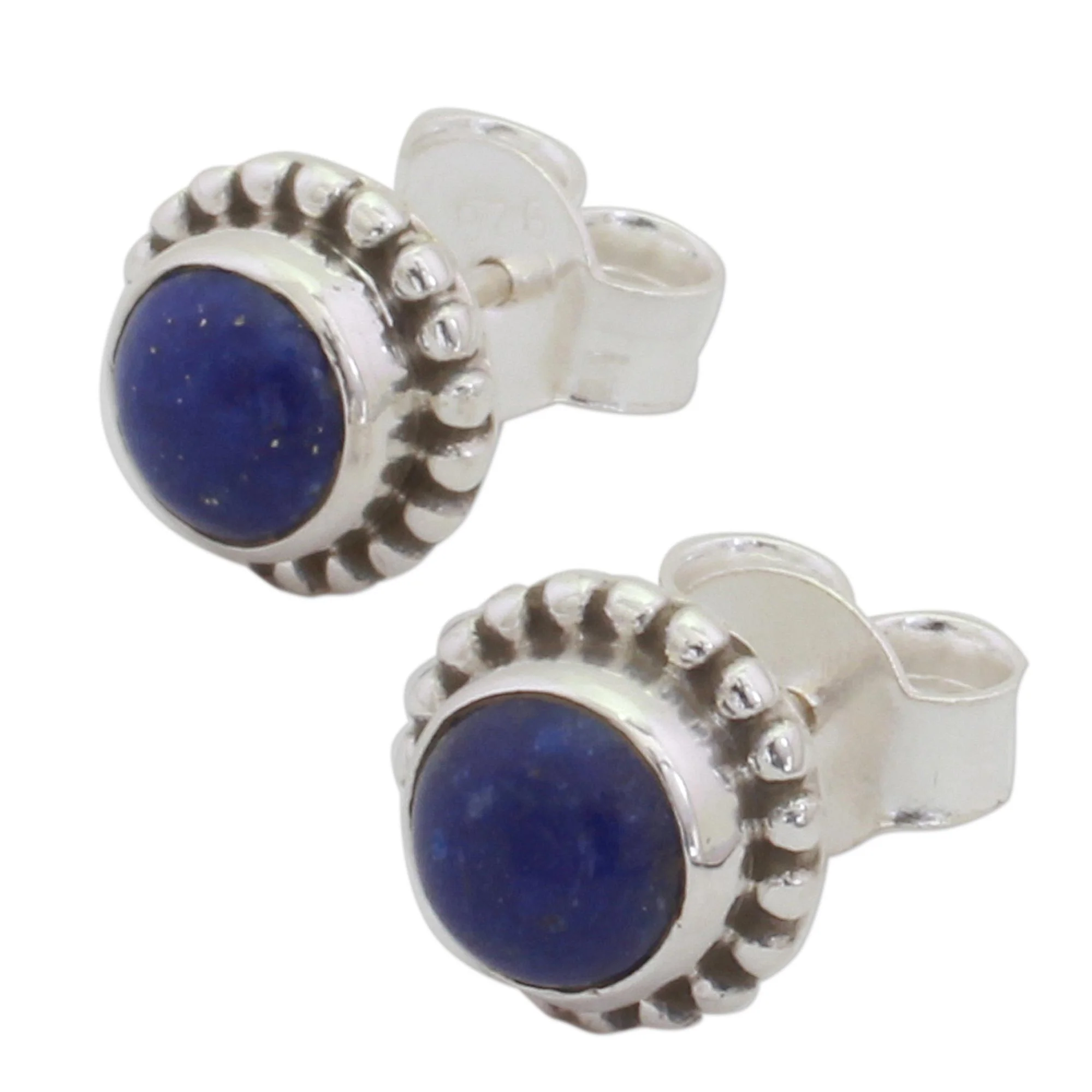 Blue Globe Sterling Silver Stud Earrings - Image 5