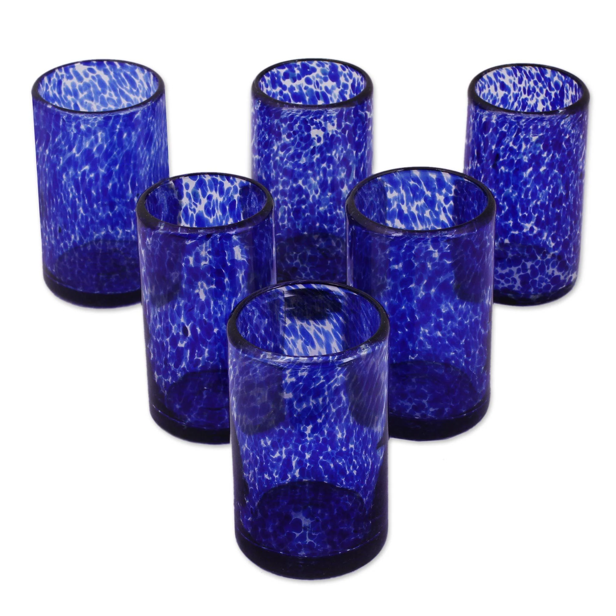 Blue Hand Blown Tumbler Glasses - Set of 6 - Image 2