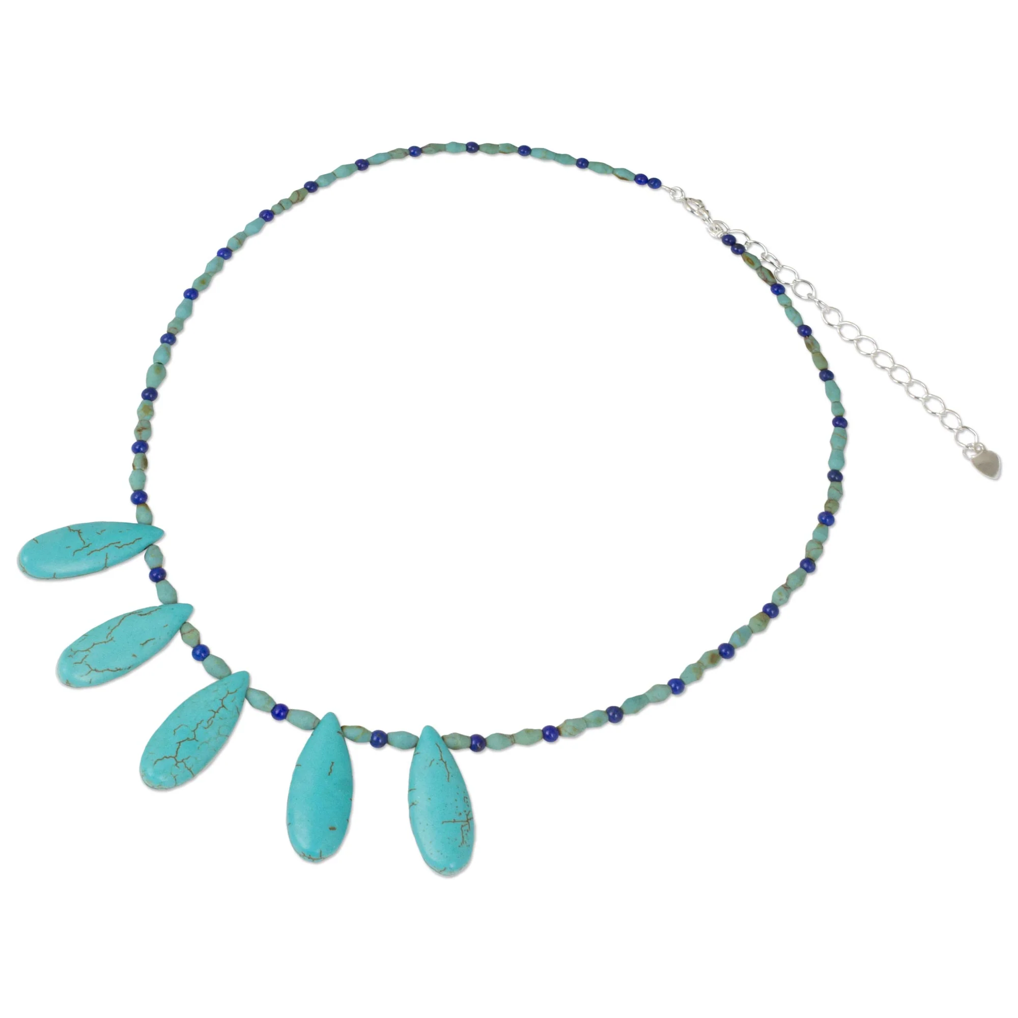 Blue Morning Thai Ethnic Style Beaded Necklace with Lapis Lazuli - Image 3
