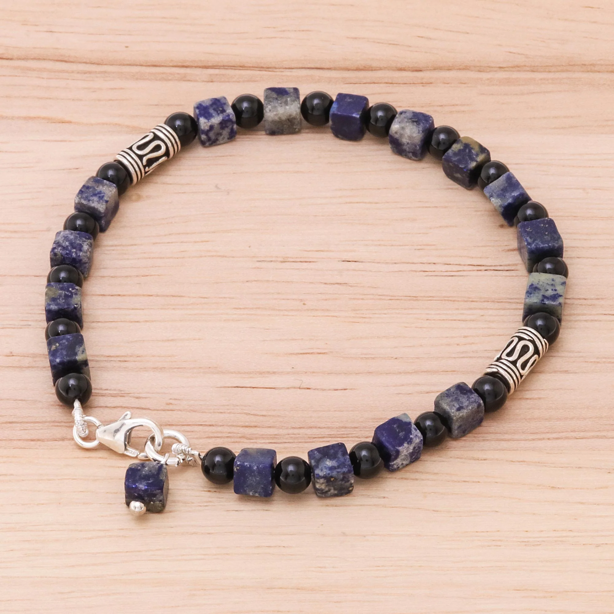 Blue Night Lapis Lazuli Beaded Bracelet - Image 5