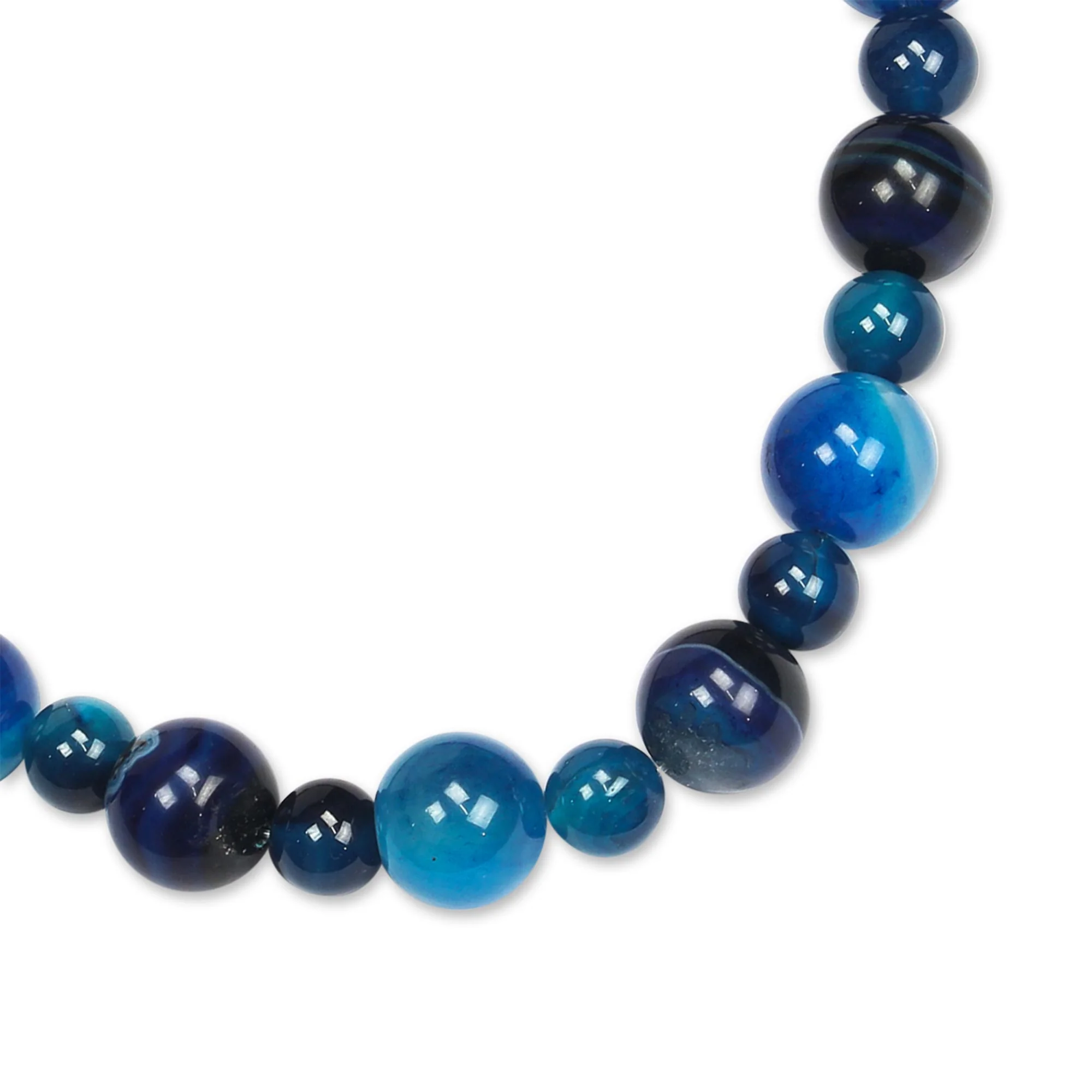 Blue Nsroma Blue Agate Beaded Necklace from Ghana - Image 3