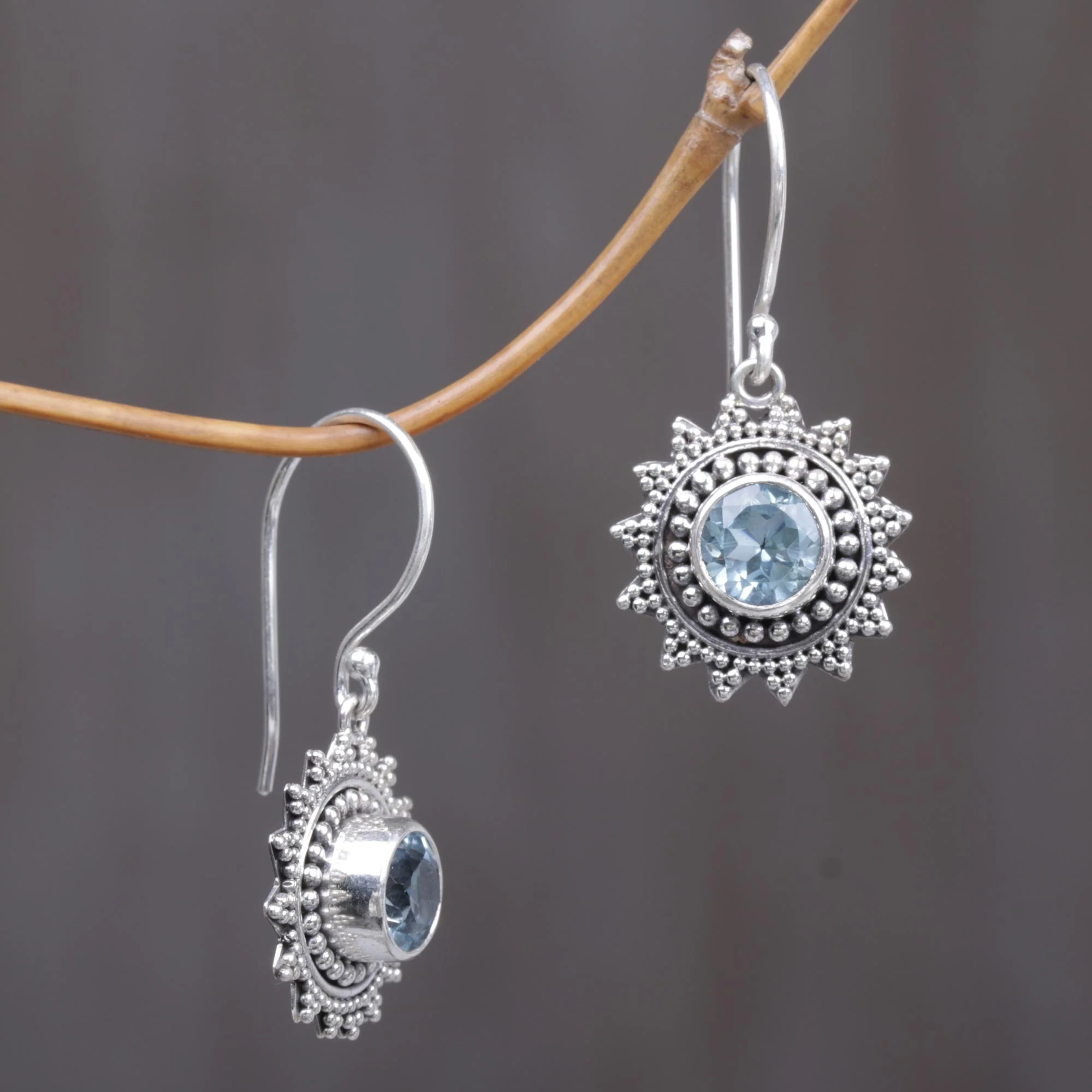 Blue Sunshine Sterling Silver Earrings - Image 2