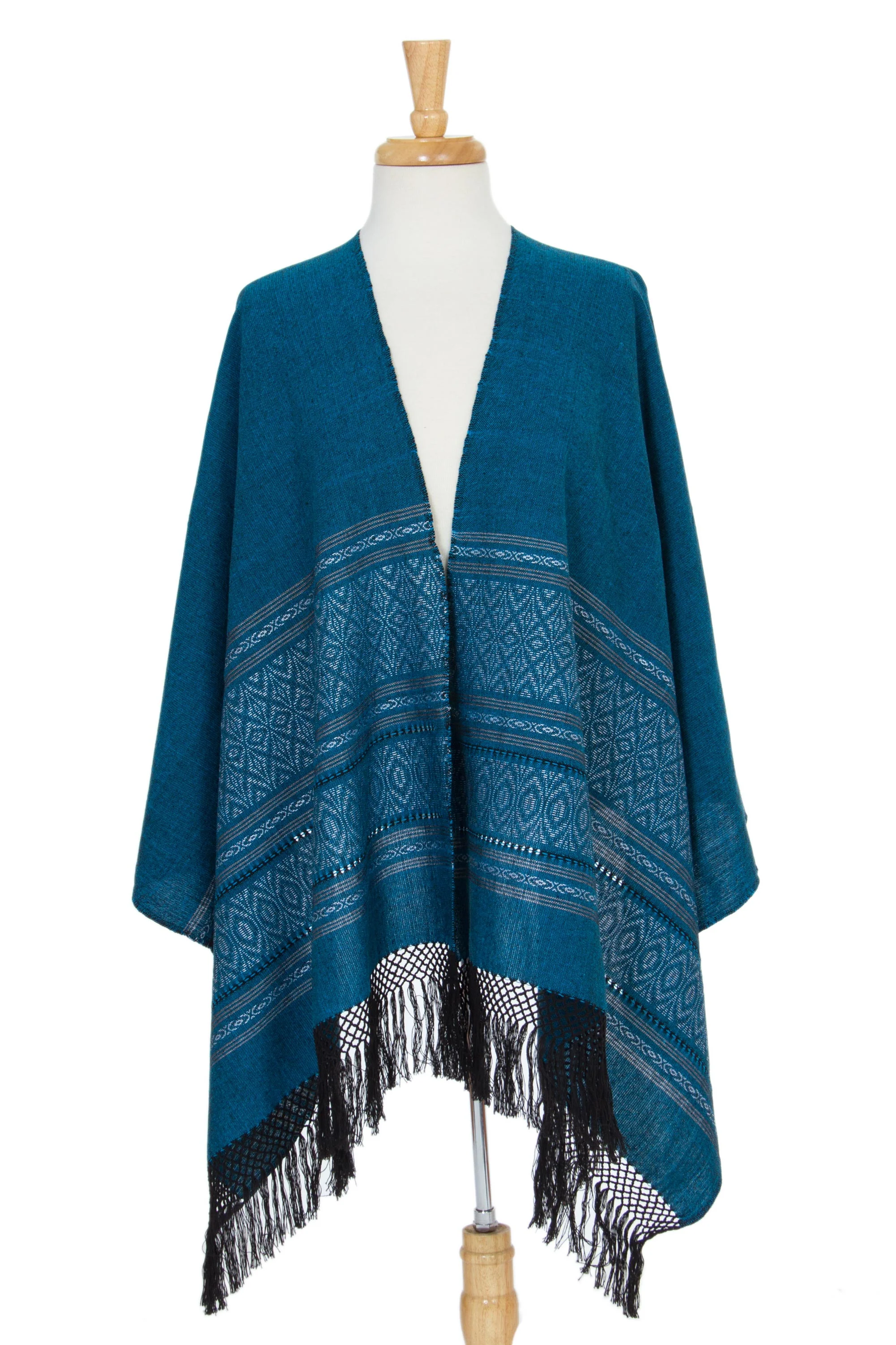 Blue Zapotec Treasures Rebozo Shawl - Image 5