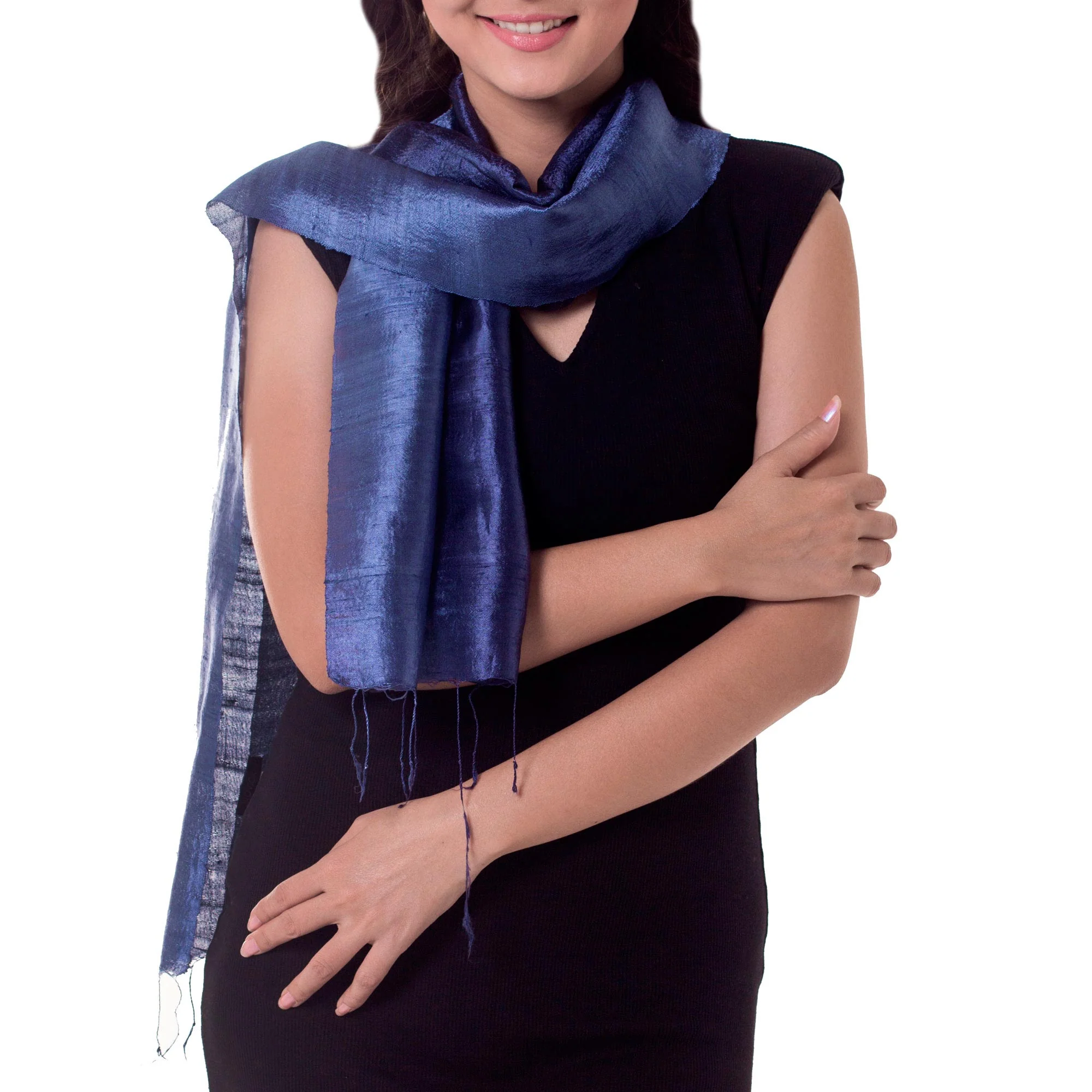 Bluebell Duality Silk Batik Scarf - Image 2