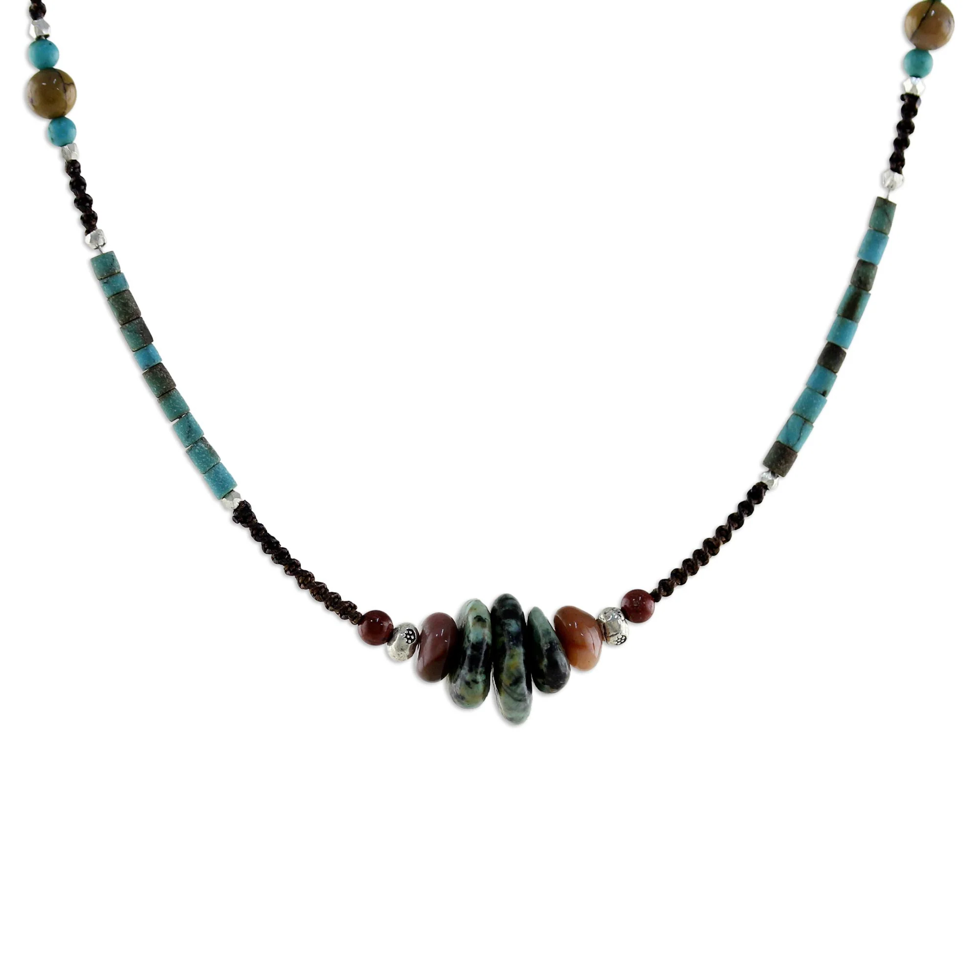 Bohemian Harmony Fair Trade Multi Gemstone Beaded Necklace - Image 2