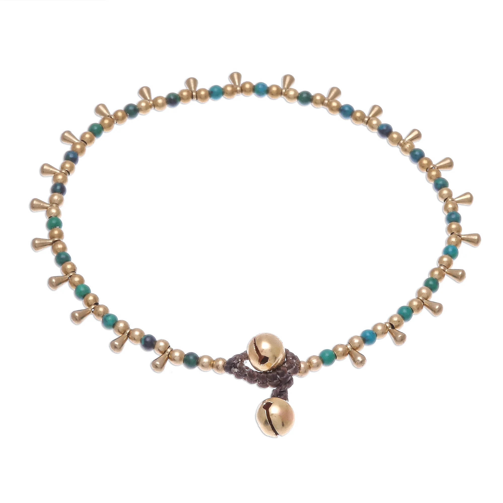 Bohemian Shower Serpentine Beaded Charm Anklet from Thailand - Image 5