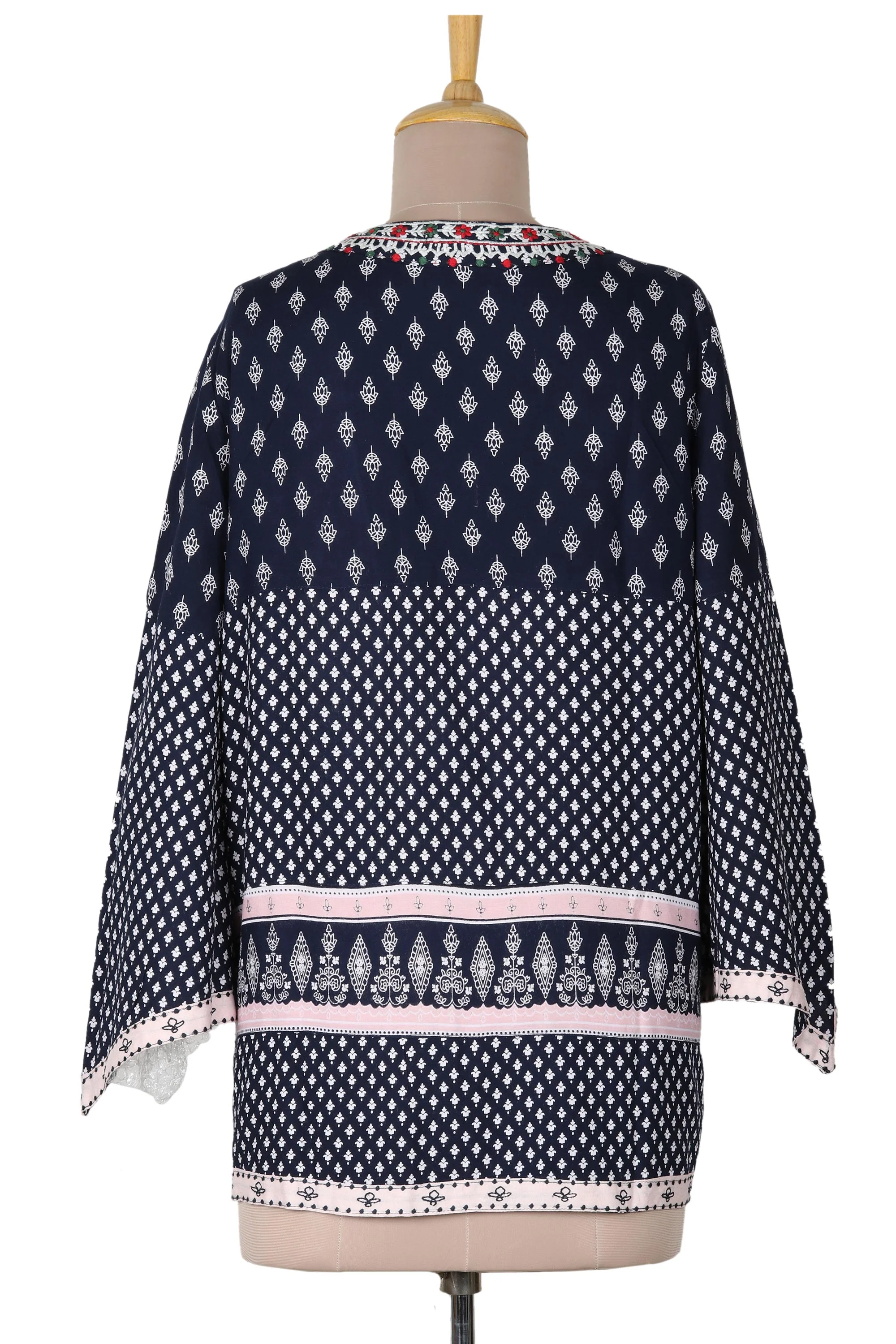 Boho Beauty Embroidered Open Jacket in Midnight Blue - Image 2