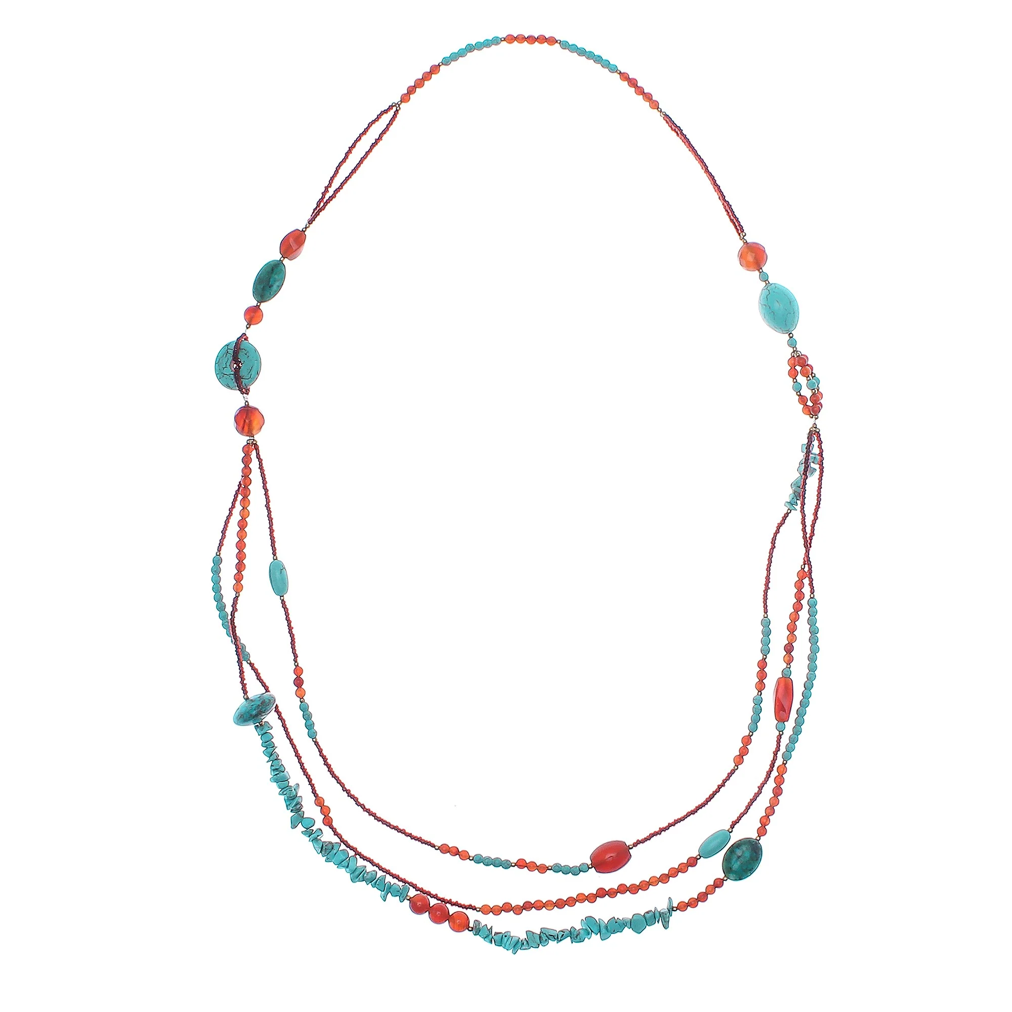 Boho Charm Multi-Gemstone Beaded Strand Necklace from Thailand - Image 2