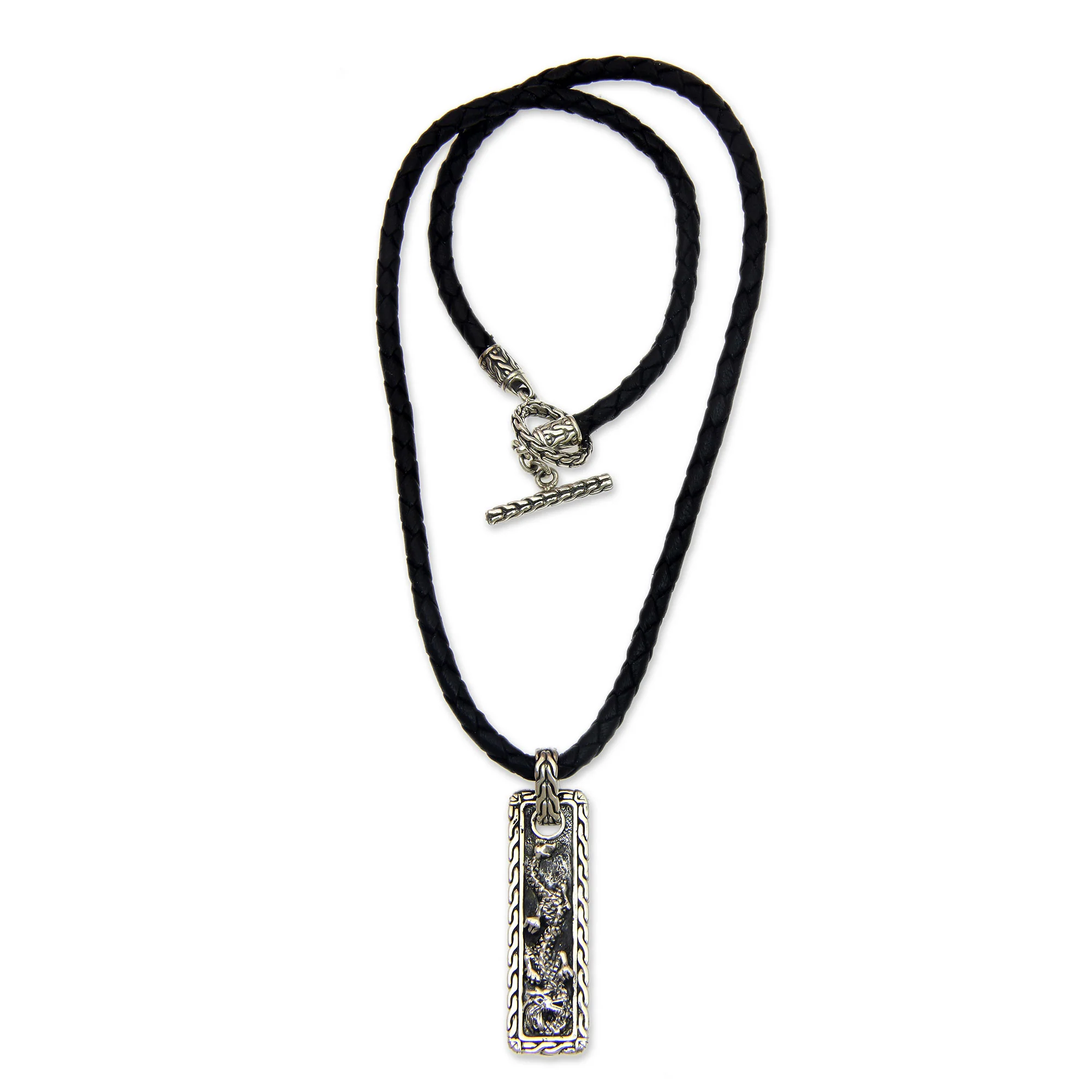 Bold Dragon Men's Silver Pendant Necklace - Image 4