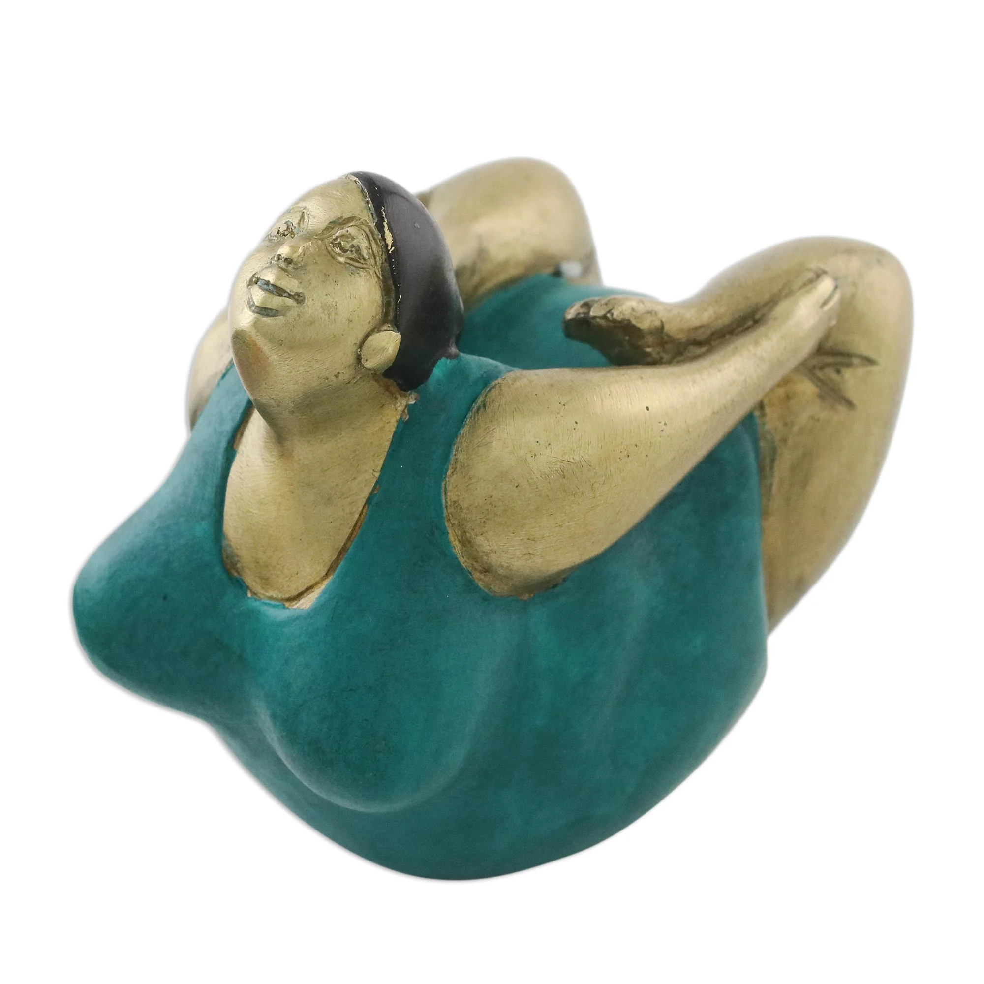 Bow Pose Brass Bow Pose Yoga Figurine from Thailand - Image 2