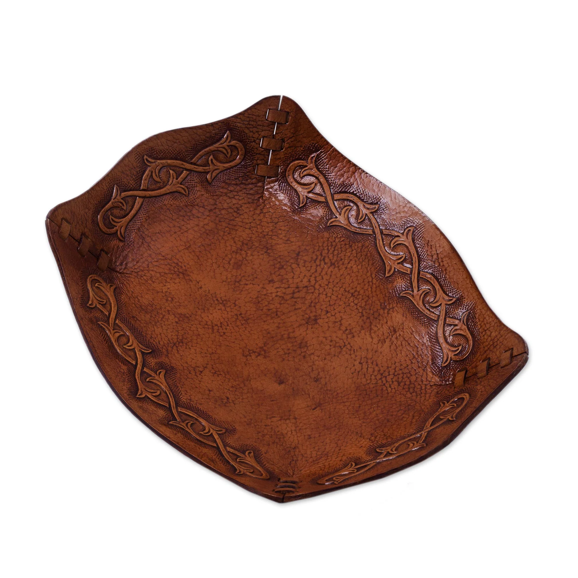 Bramblebush Peruvian Handcrafted Tooled Leather Andean Catchall - Image 2