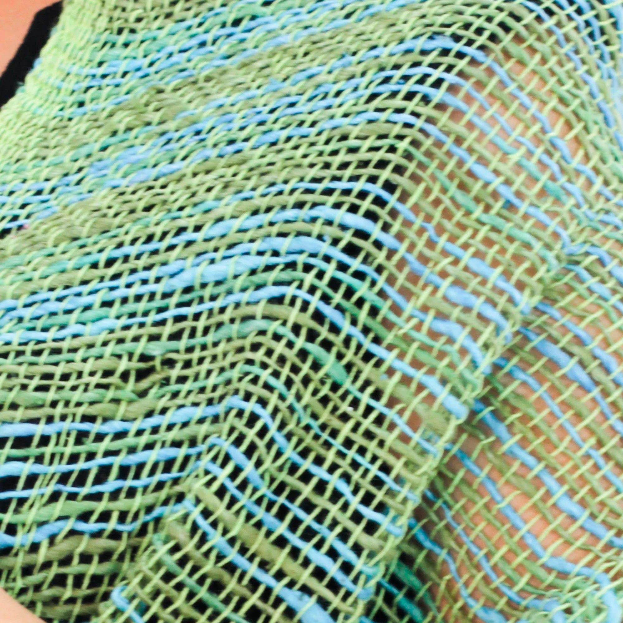 Breezy Blue and Green Thai Blue and Green Cotton Scarf - Image 4