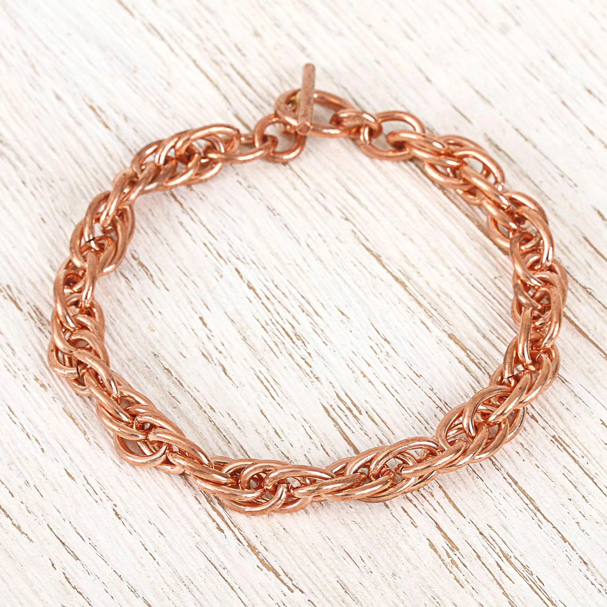 Bright Connection Handcrafted Copper Rope Chain Bracelet from Mexico - Image 3