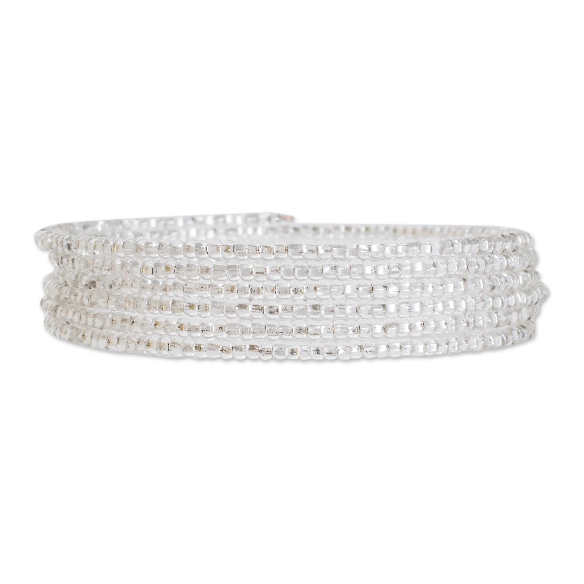 Brilliance of the Moon Glass Beaded Wrap Bracelet from Guatemala - Image 2