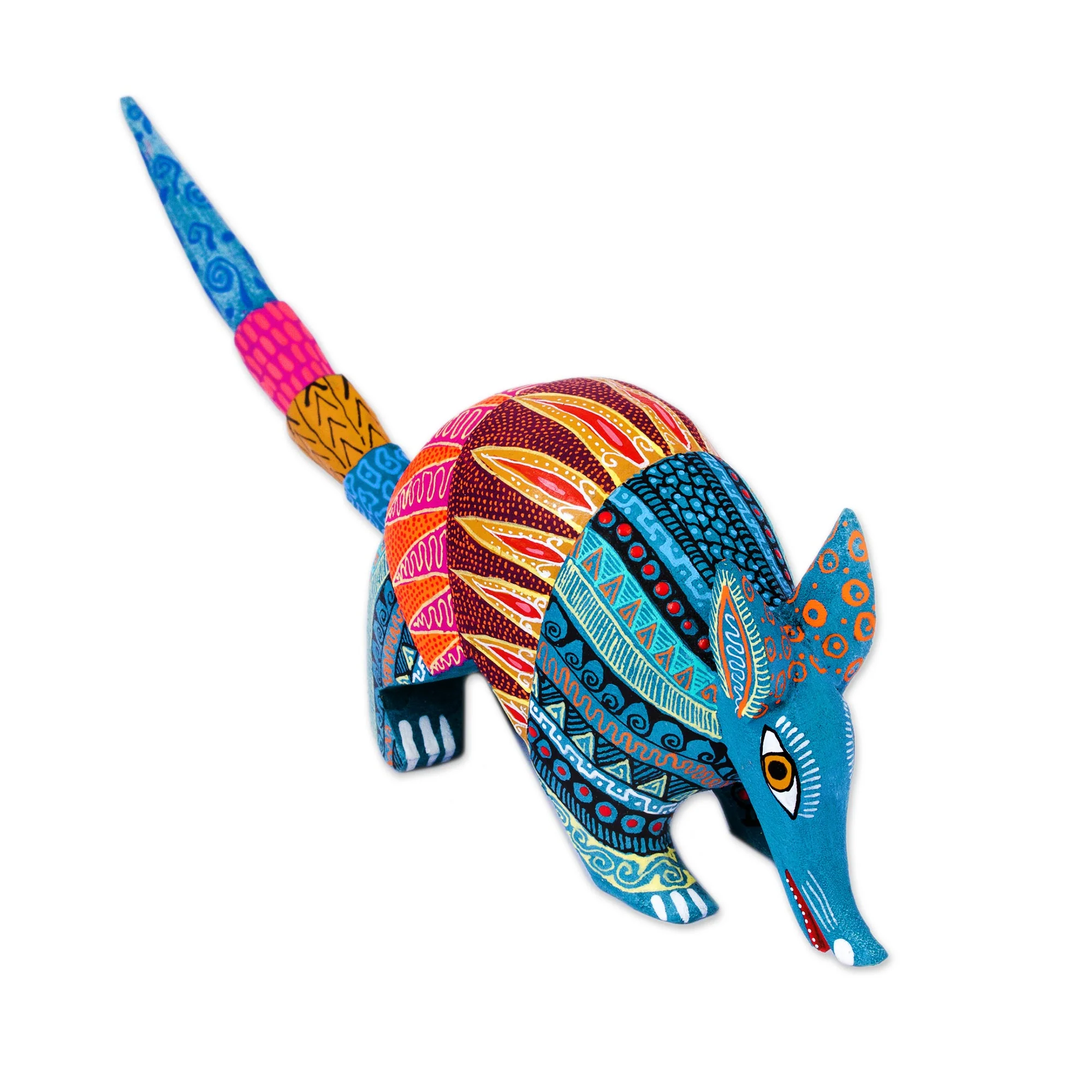 Brilliant Armadillo Handmade Folk Art Armadillo Alebrije Sculpture - Image 2