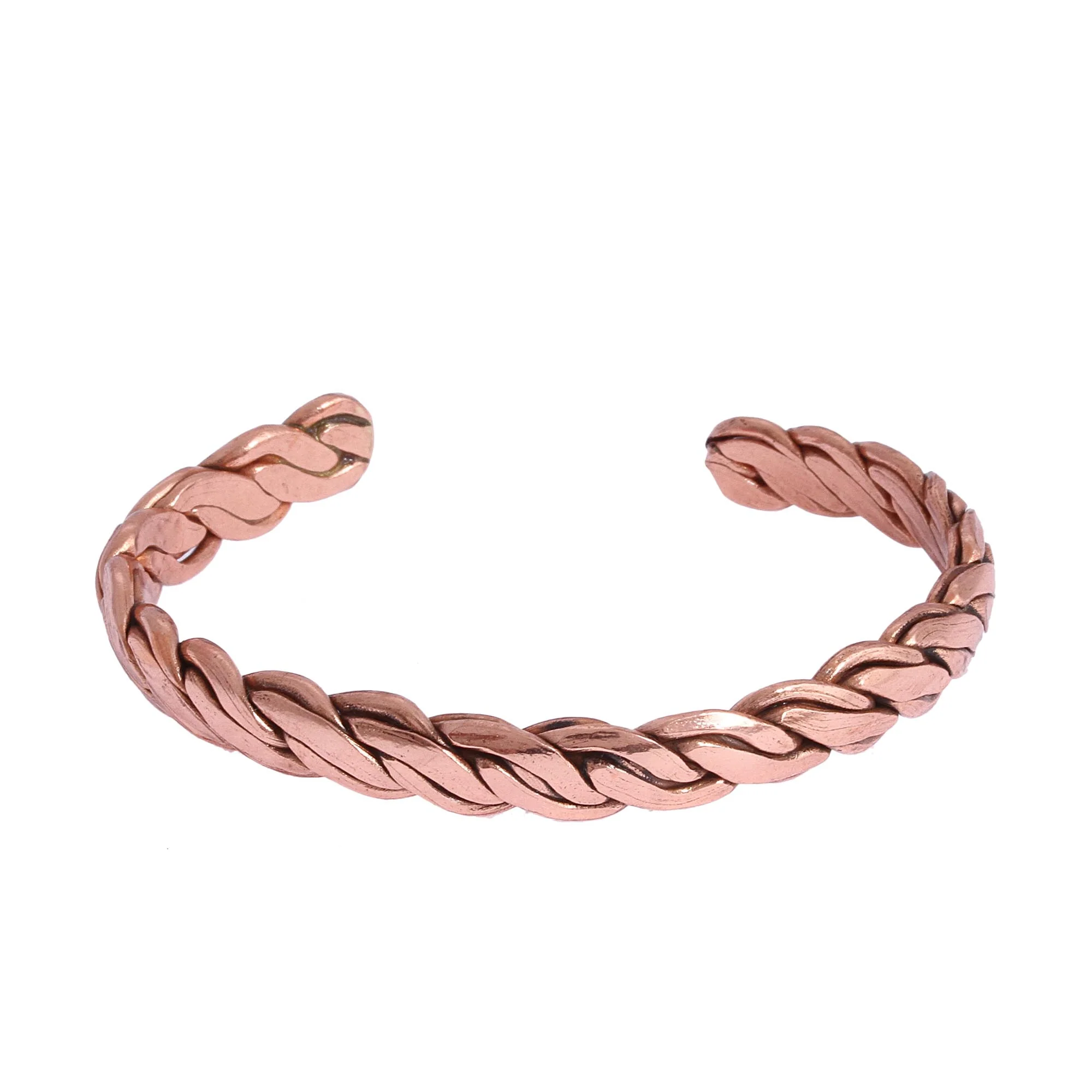 Brilliant Bond Handcrafted Braided Copper Cuff Bracelet from Mexico - Image 2