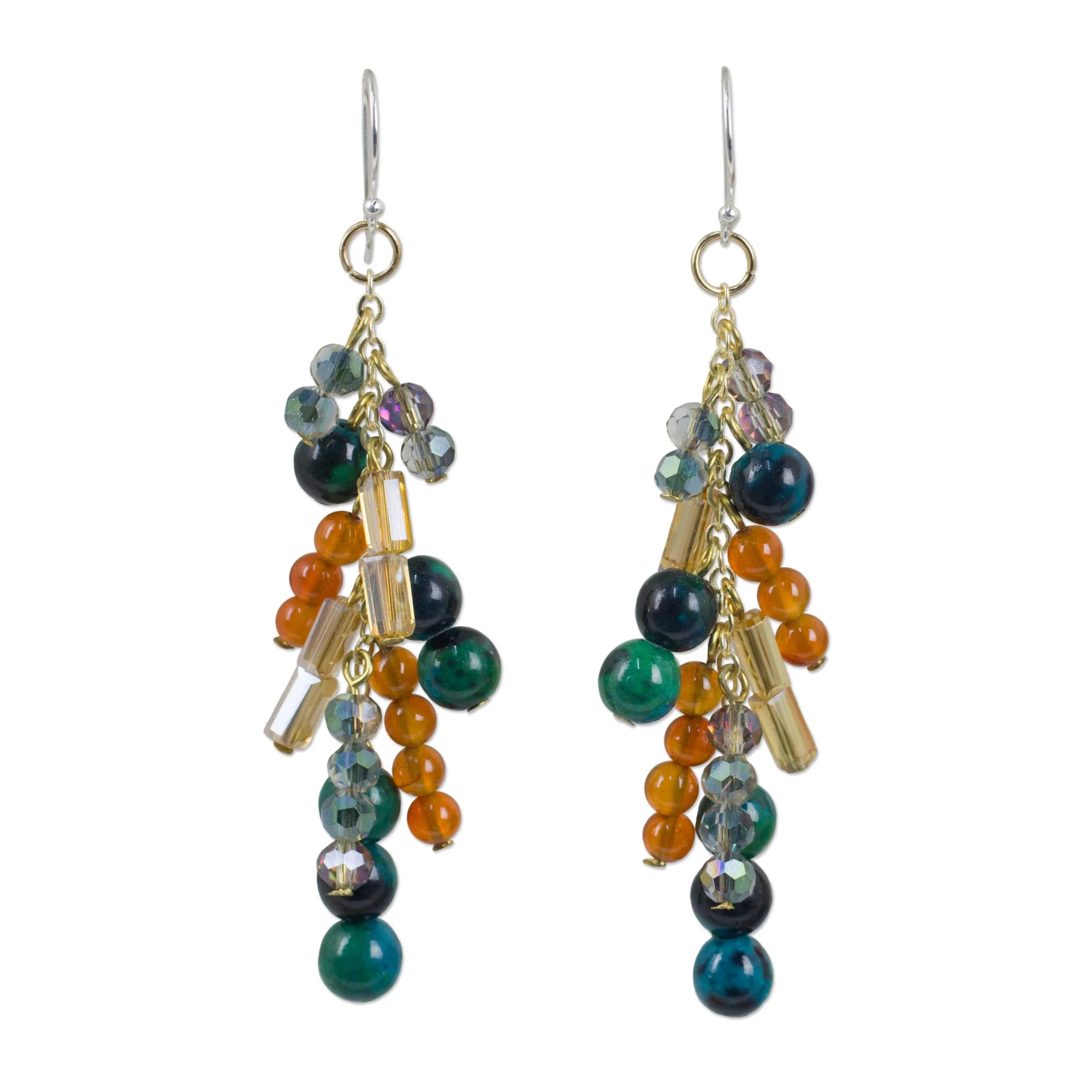 Brilliant Cascade Gemstone Waterfall Earrings in 24k Gold Plated Sterling - Image 2