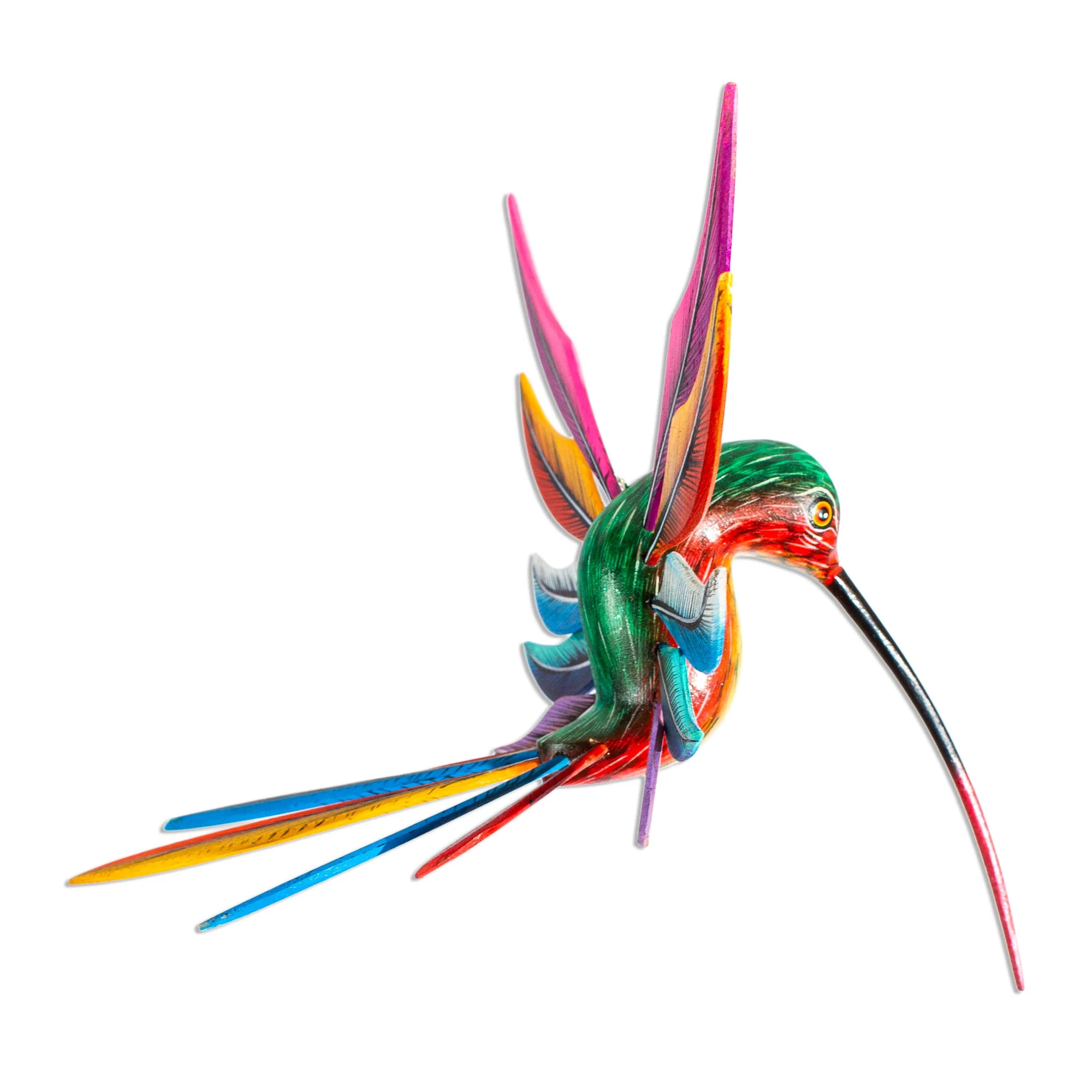Brilliant Hummingbird Handmade Hummingbird Wood Alebrije Sculpture - Image 5