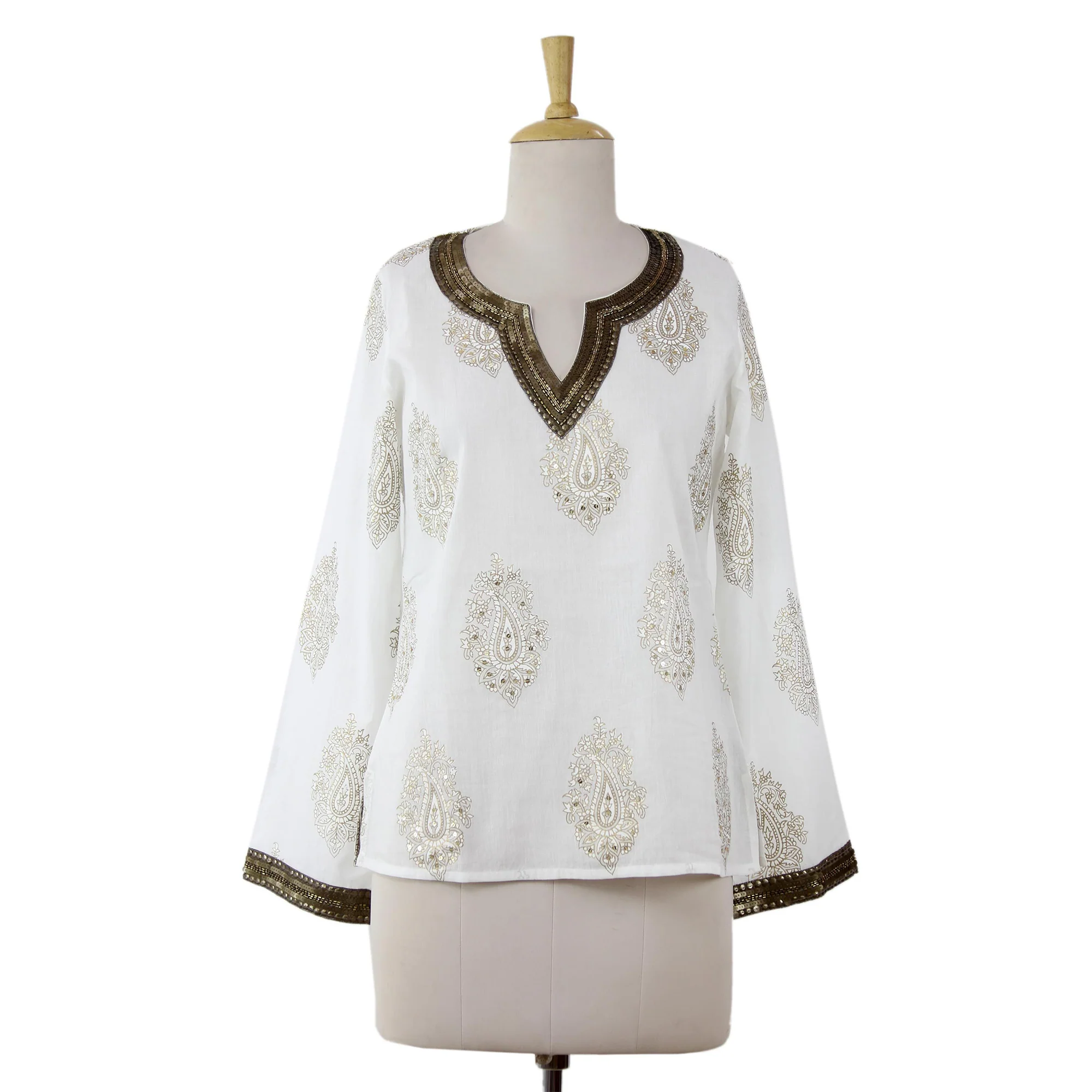 Bronze Diva White Cotton Tunic - Image 4