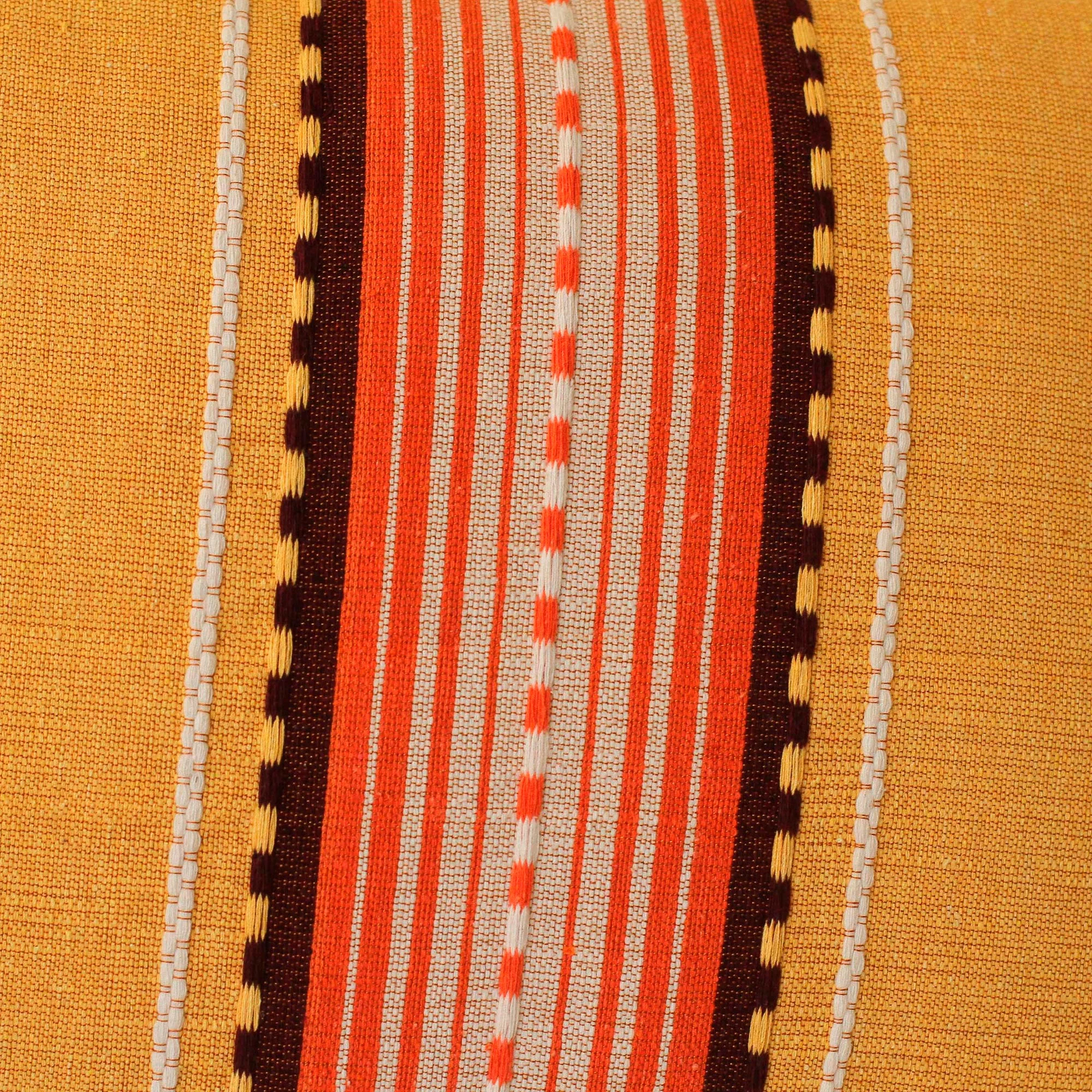 Brown Cotton Eco-Friendly Throw Pillow Cover, 'Amber History' - Image 5