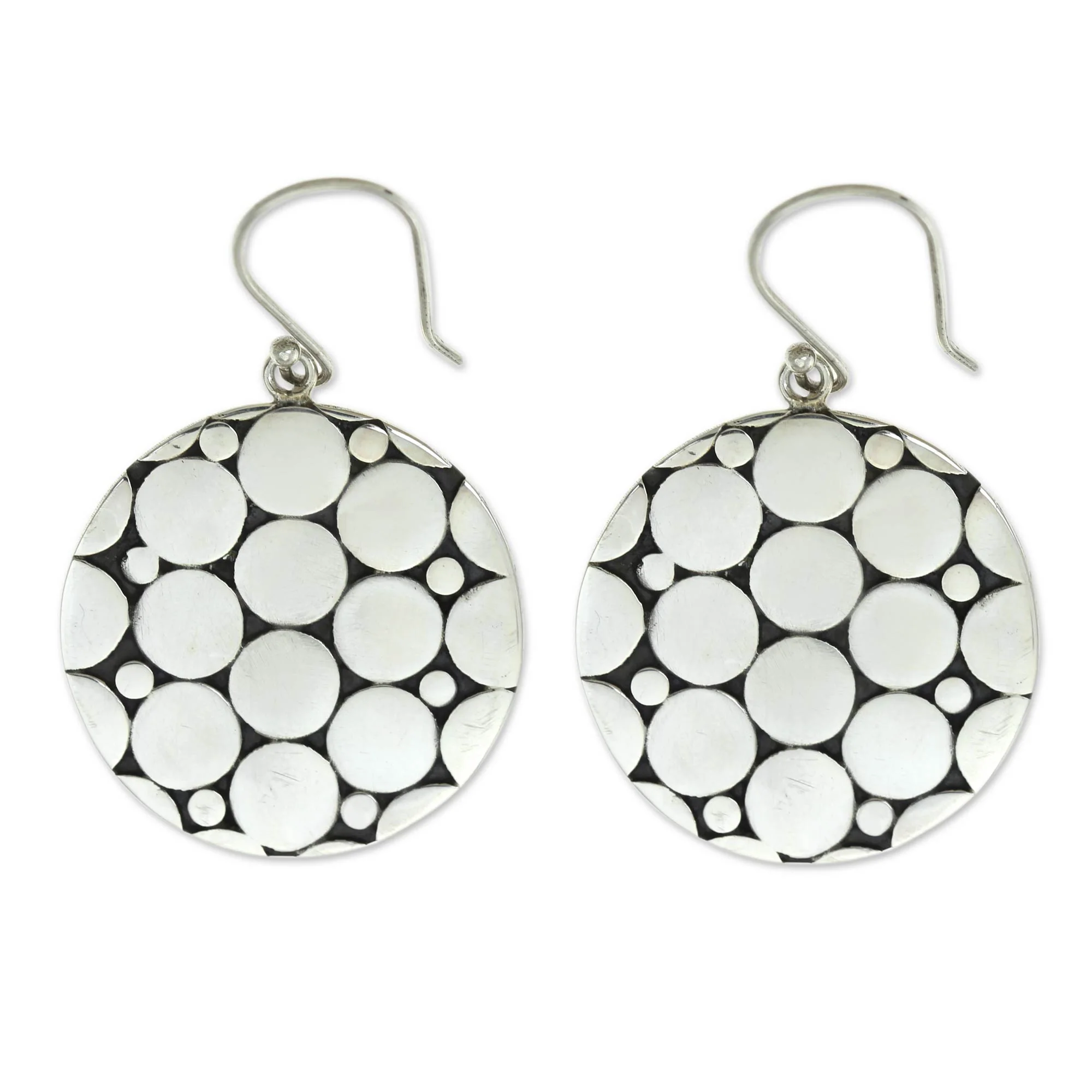 Bubbles Fair Trade Silver Earrings - Image 2