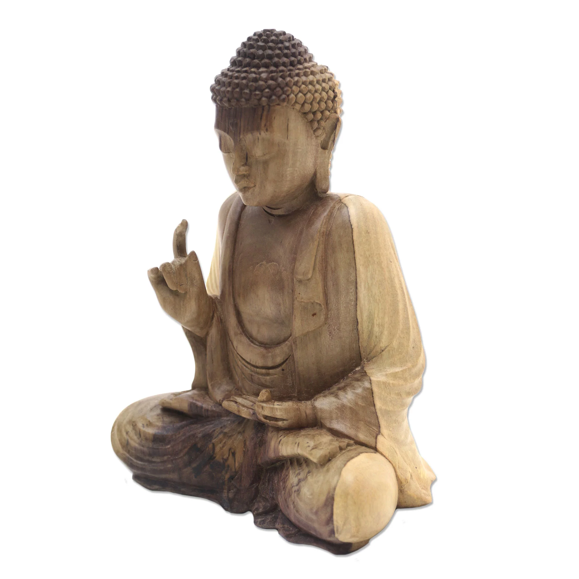 Buddha Semedi Hand-Carved Hibiscus Wood Buddha Sculpture from Indonesia - Image 3