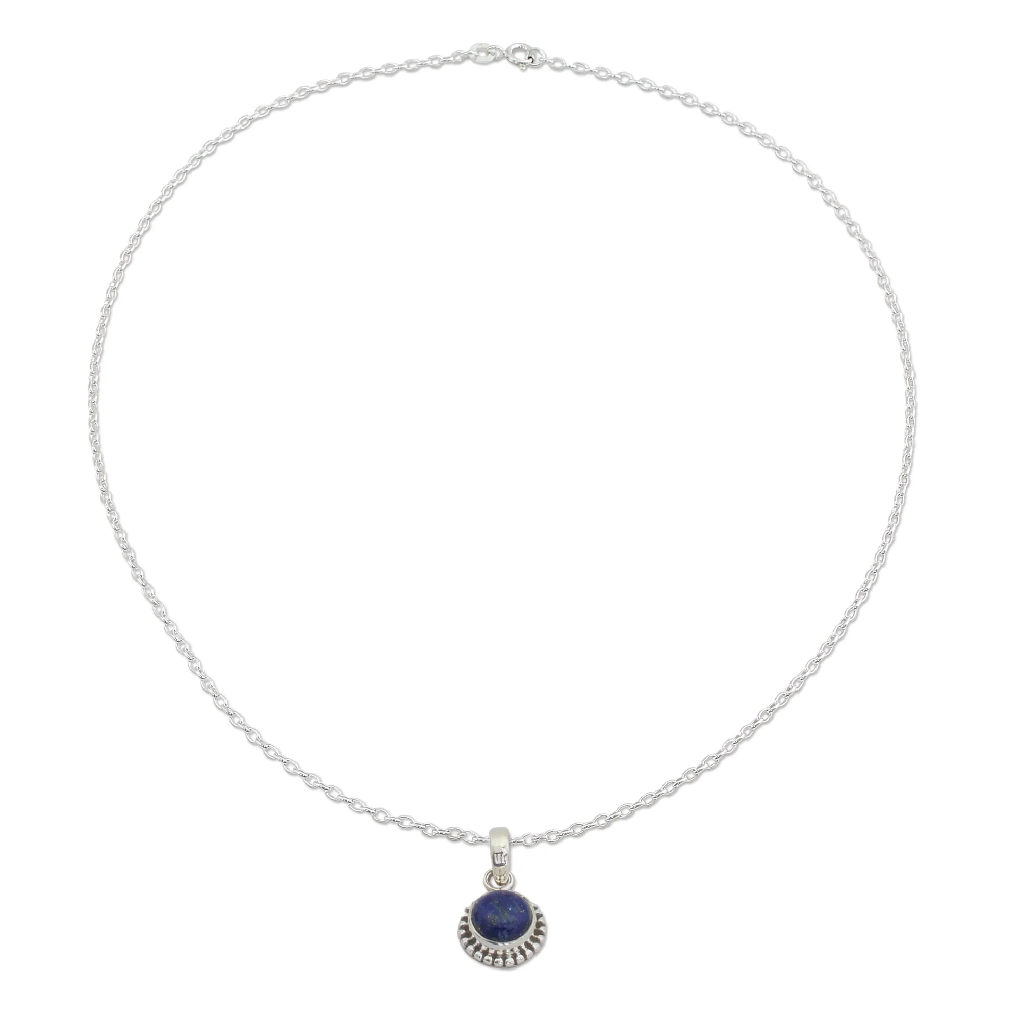 Blue Globe Sterling Silver Pendant Necklace - Image 2