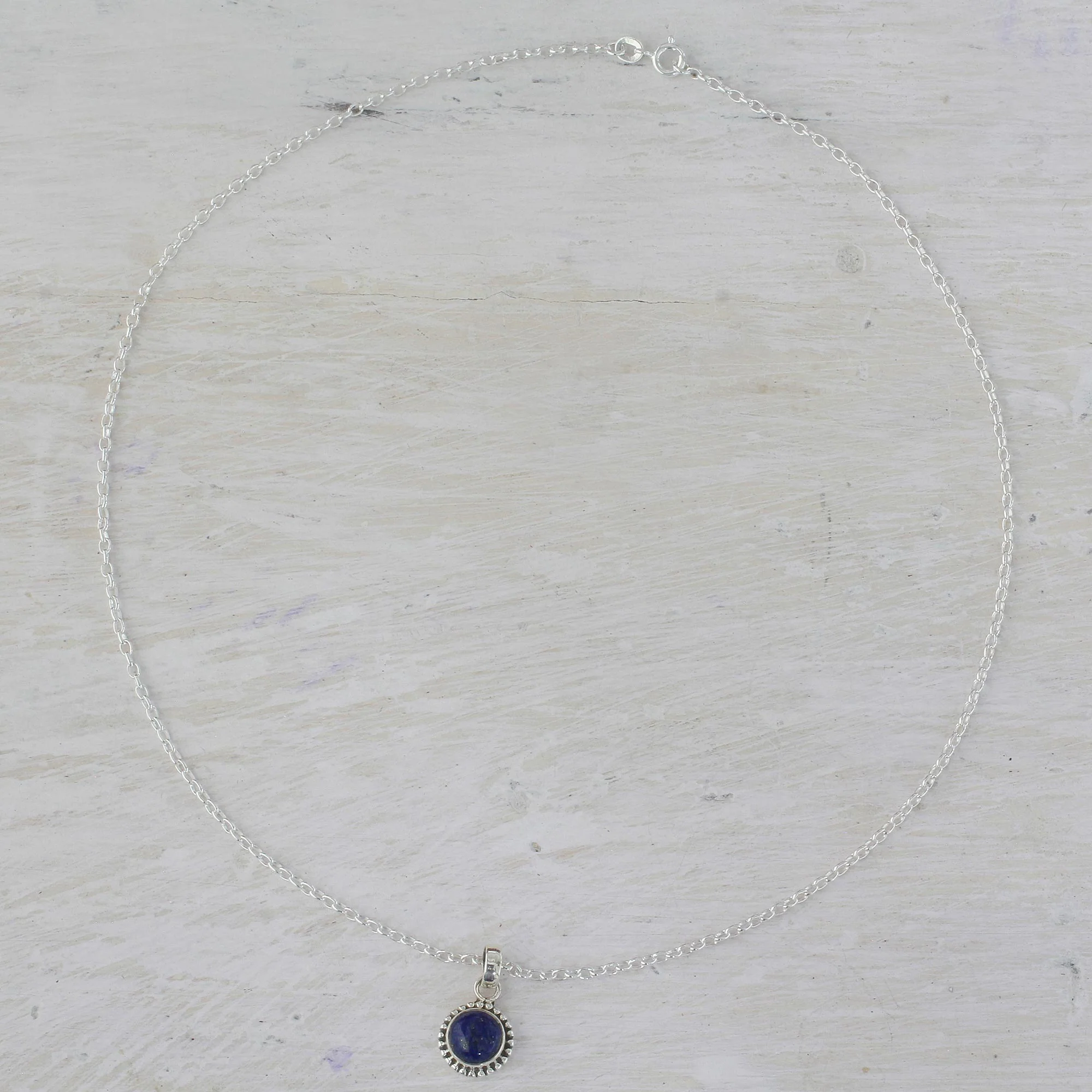 Blue Globe Sterling Silver Pendant Necklace - Image 3