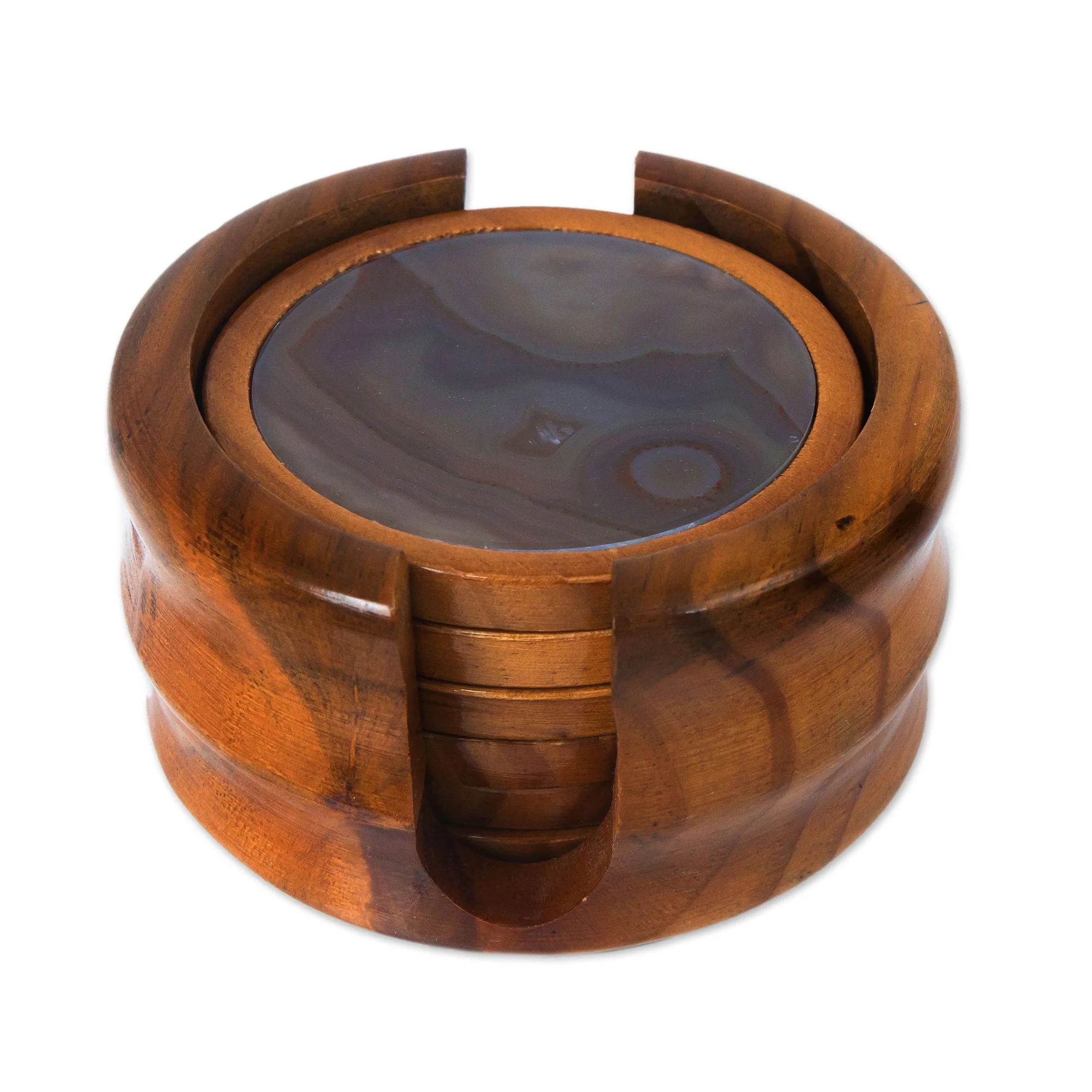 Burning Mist Cedar Wood & Agate Coasters - Image 5