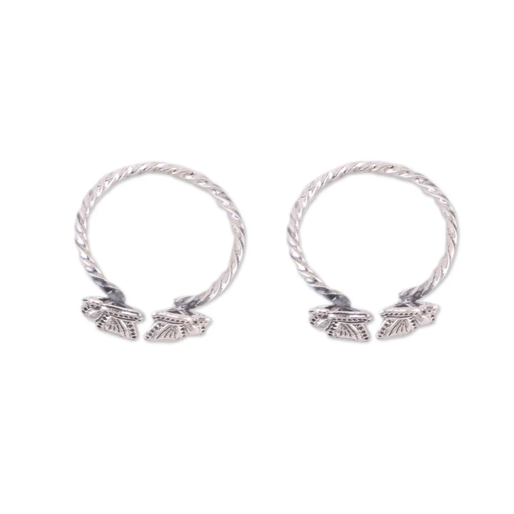 Butterfly Meeting Sterling Silver Toe Rings - Image 4