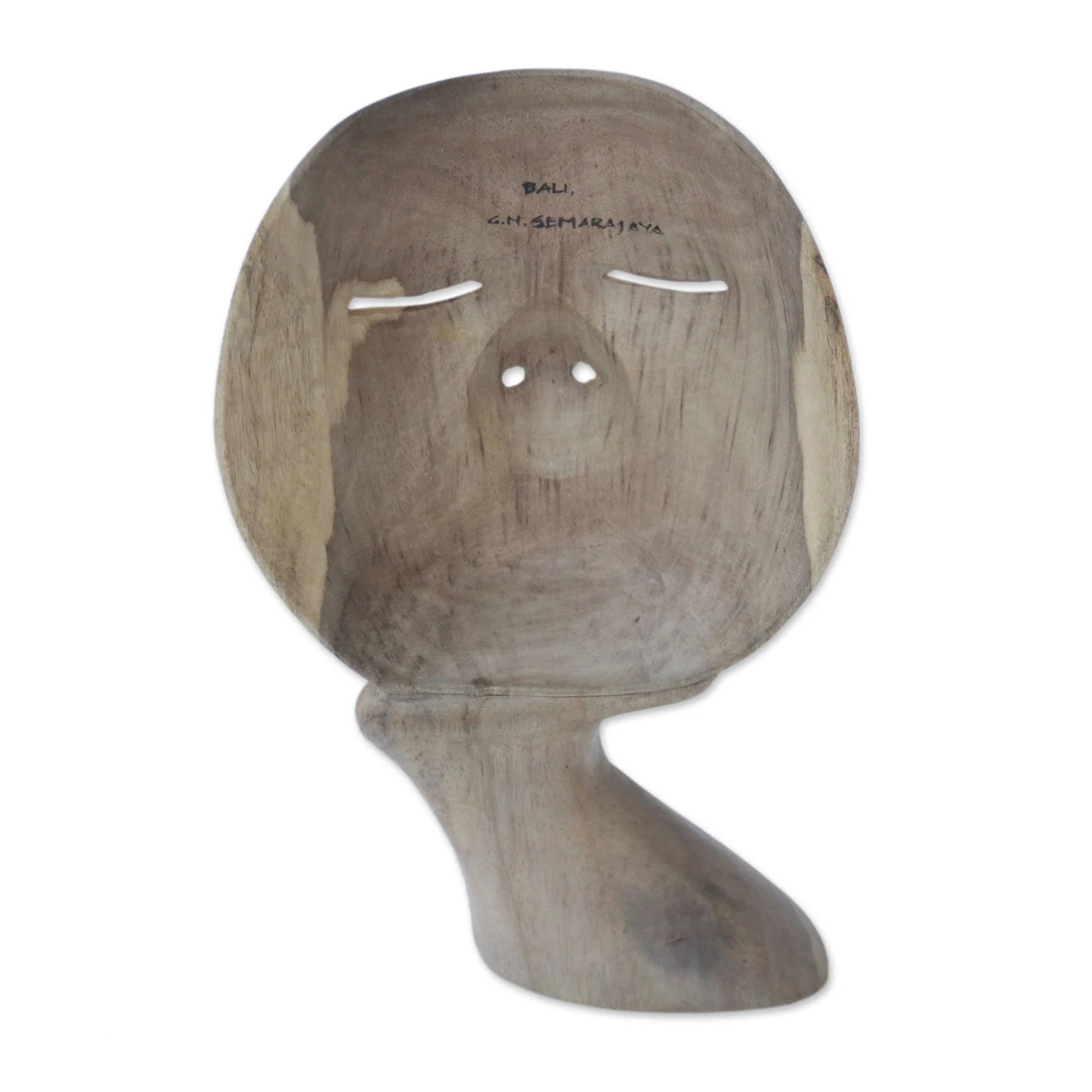 Butterfly Smile Hand Carved Hibiscus Wood Floral and Butterfly Mask - Image 5