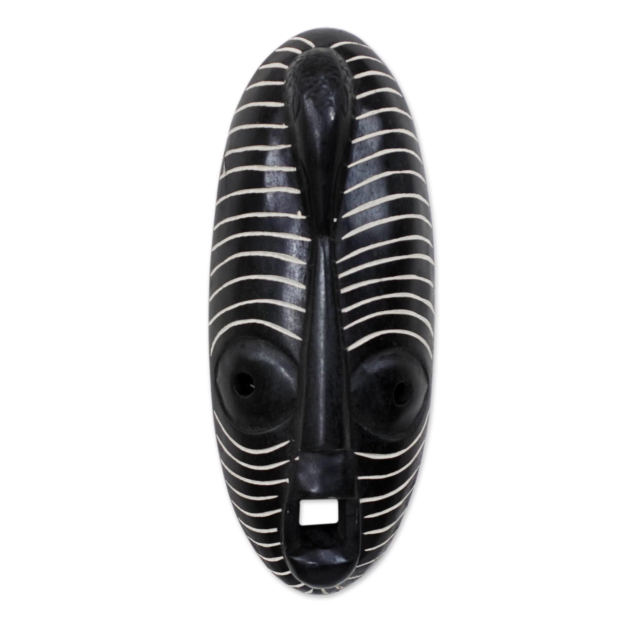 Call of the Dove Hand Crafted African Sese Wood Oblong Mask with Dove Head - Image 2