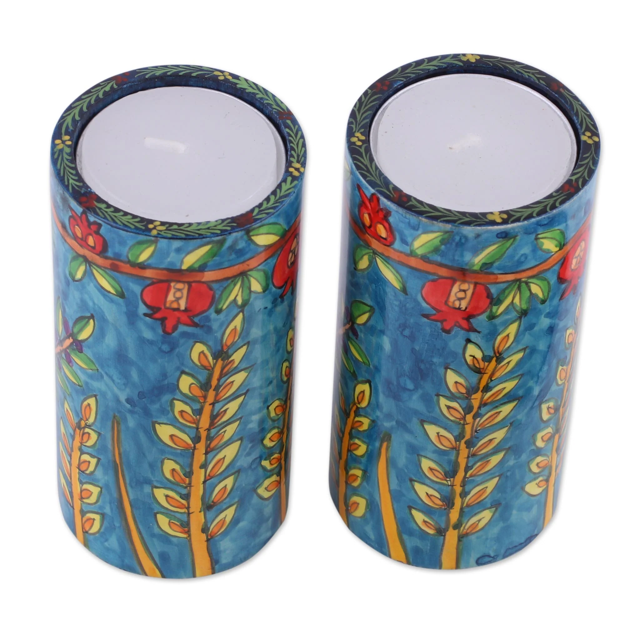 Canopy Beauty Two Nature-Themed Wood Tealight Holders from India - Image 4