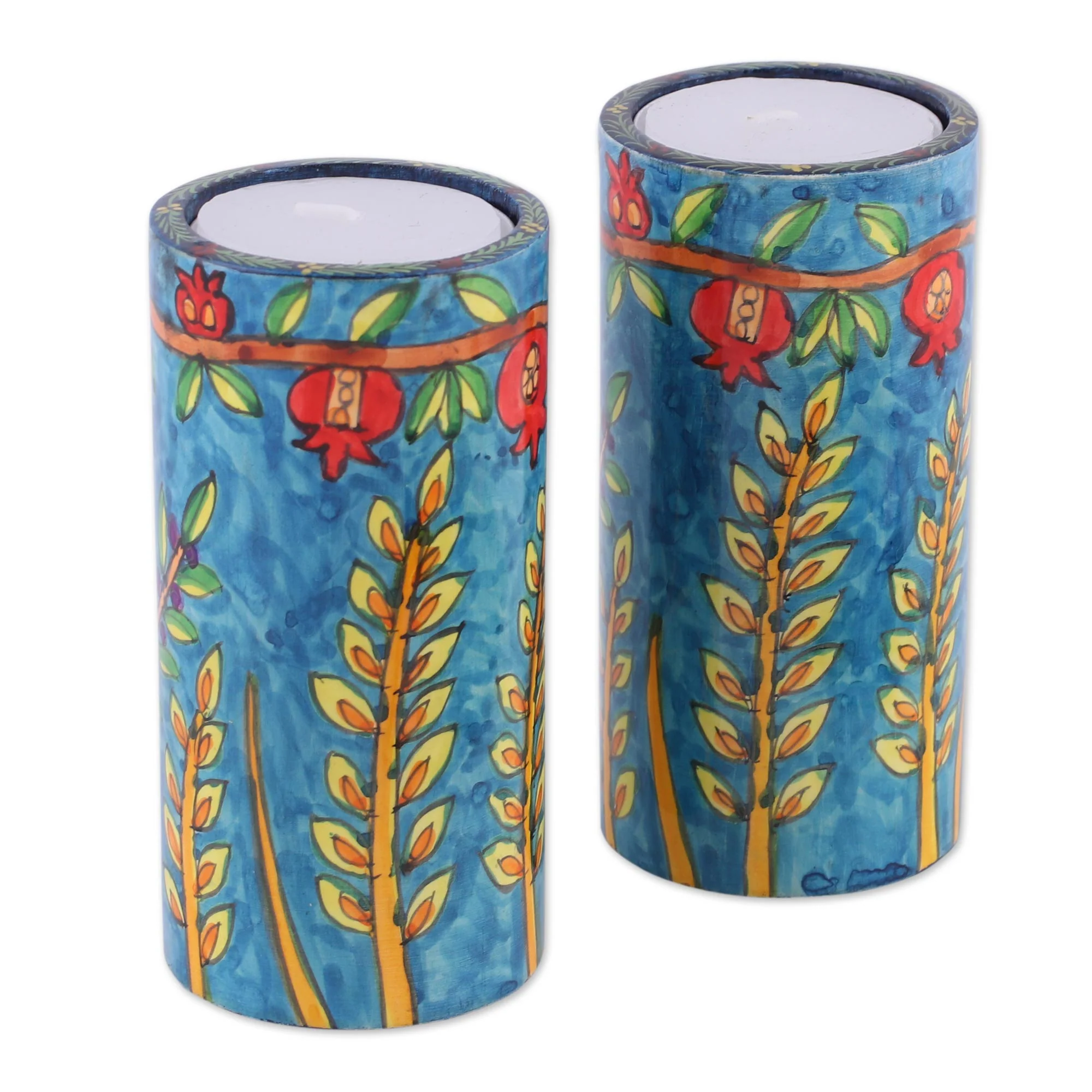 Canopy Beauty Two Nature-Themed Wood Tealight Holders from India - Image 5
