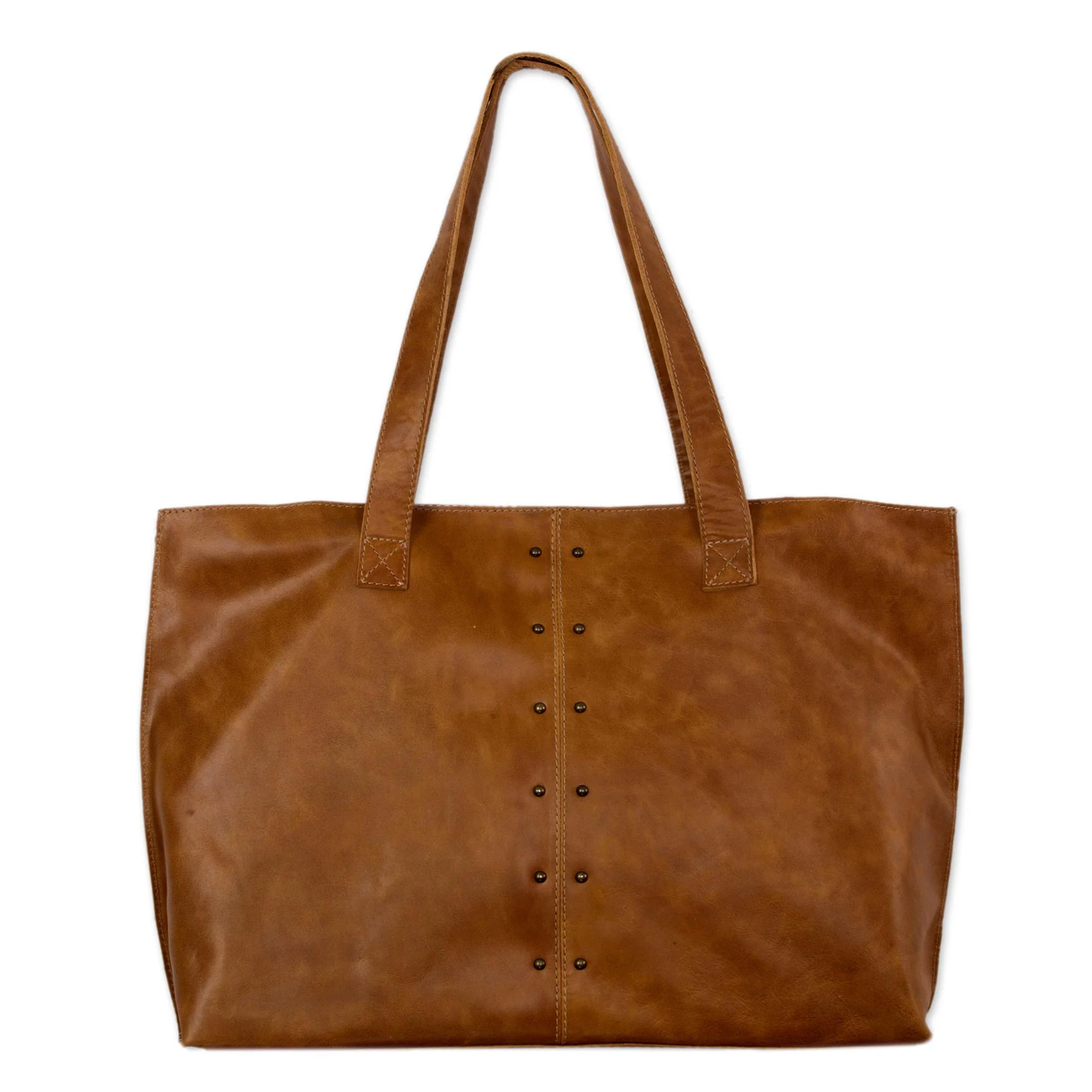 Capacious in Chestnut Brown Roomy Chestnut Brown Artisan Crafted Leather Shoulder Bag - Image 3