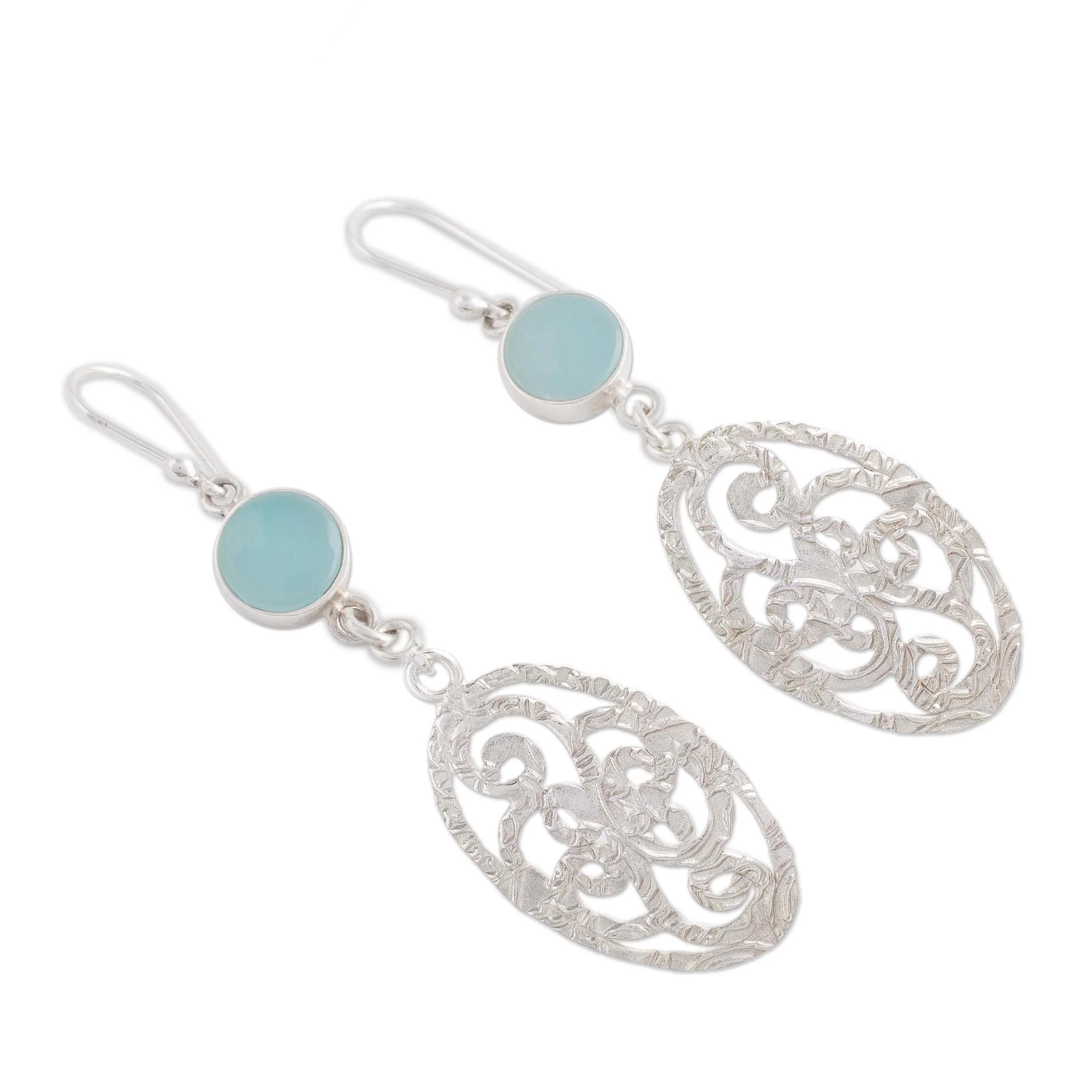 Capture Nature Opal and Sterling Silver Dangle Earrings from Thailand - Image 5