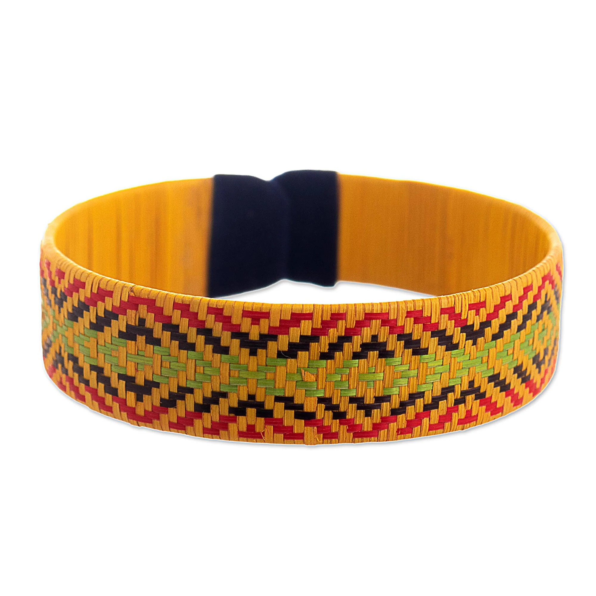 Caribbean Sun Multicolored Natural Fiber Cuff Bracelet - Image 2